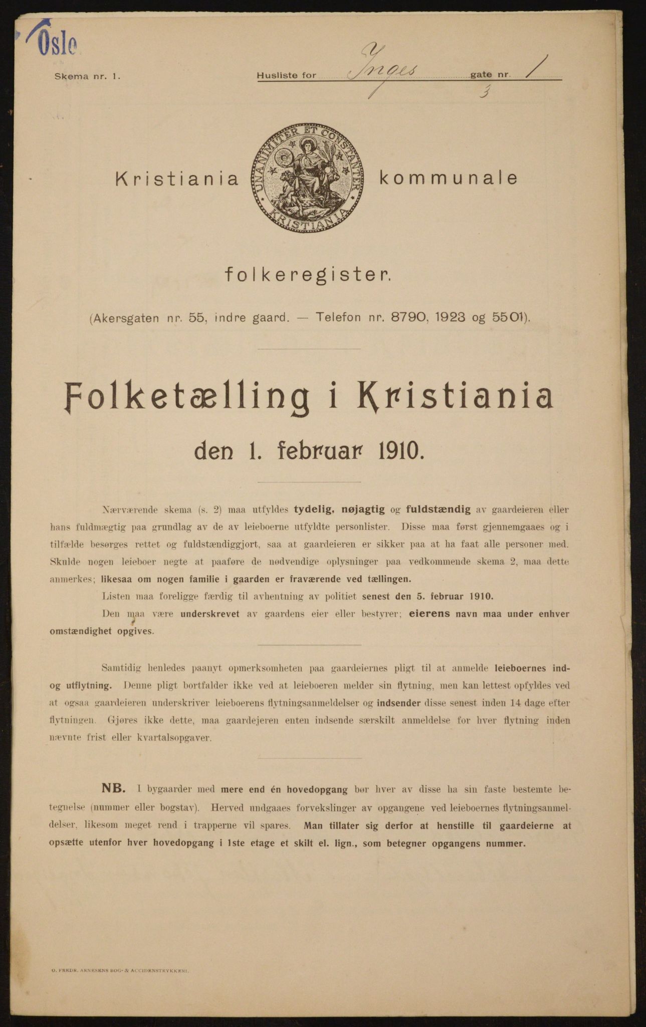 OBA, Municipal Census 1910 for Kristiania, 1910, p. 42937