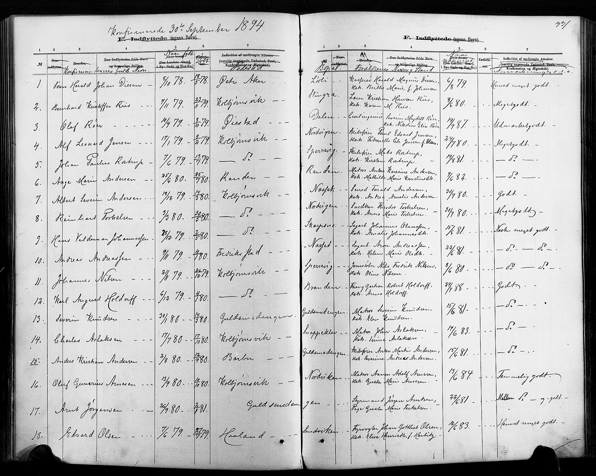 Hisøy sokneprestkontor, SAK/1111-0020/F/Fa/L0003: Parish register (official) no. A 3, 1881-1894, p. 331