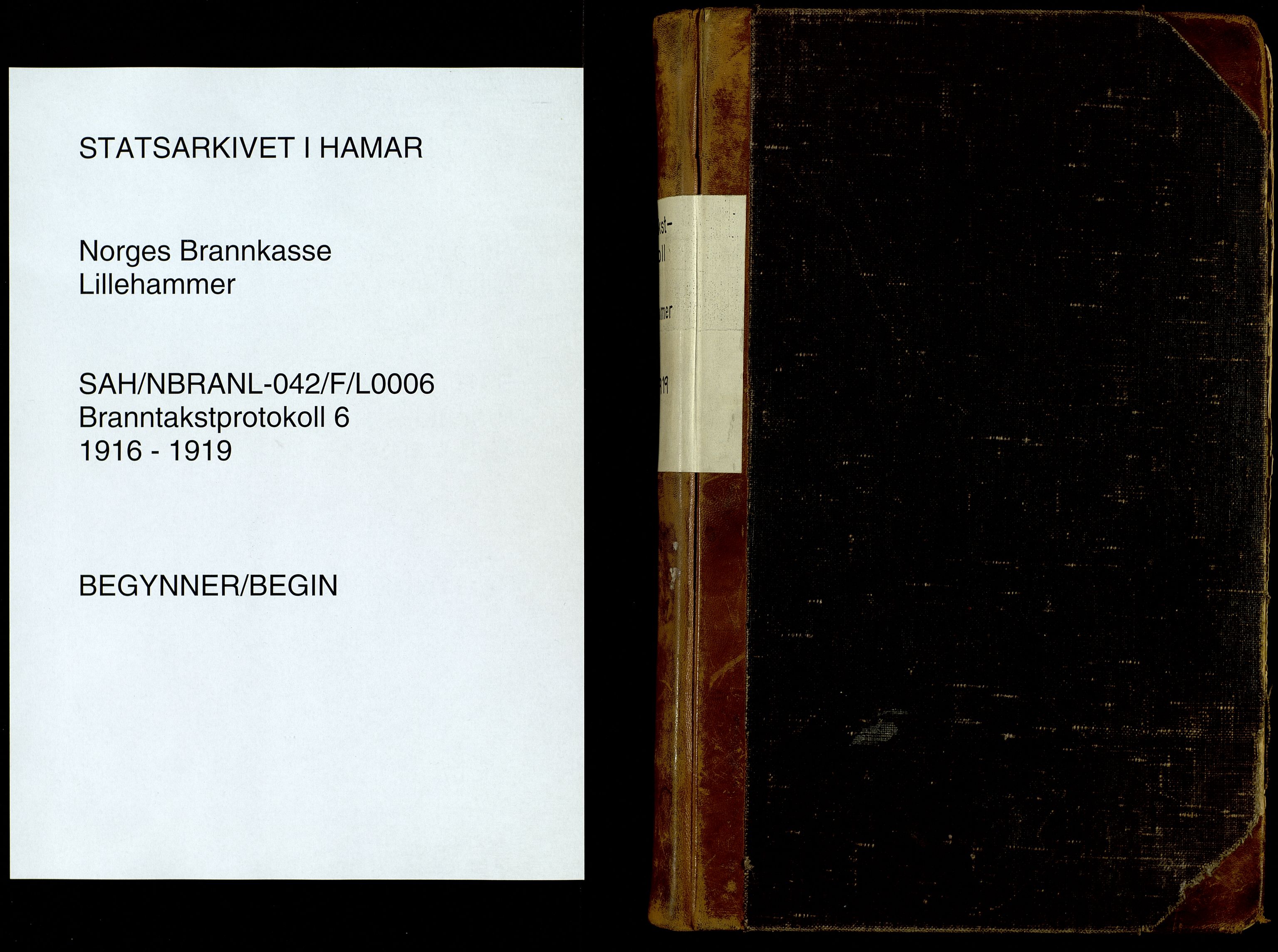 Norges Brannkasse, Lillehammer, SAH/NBRANL-042/F/L0006: Branntakstprotokoll, 1916-1919