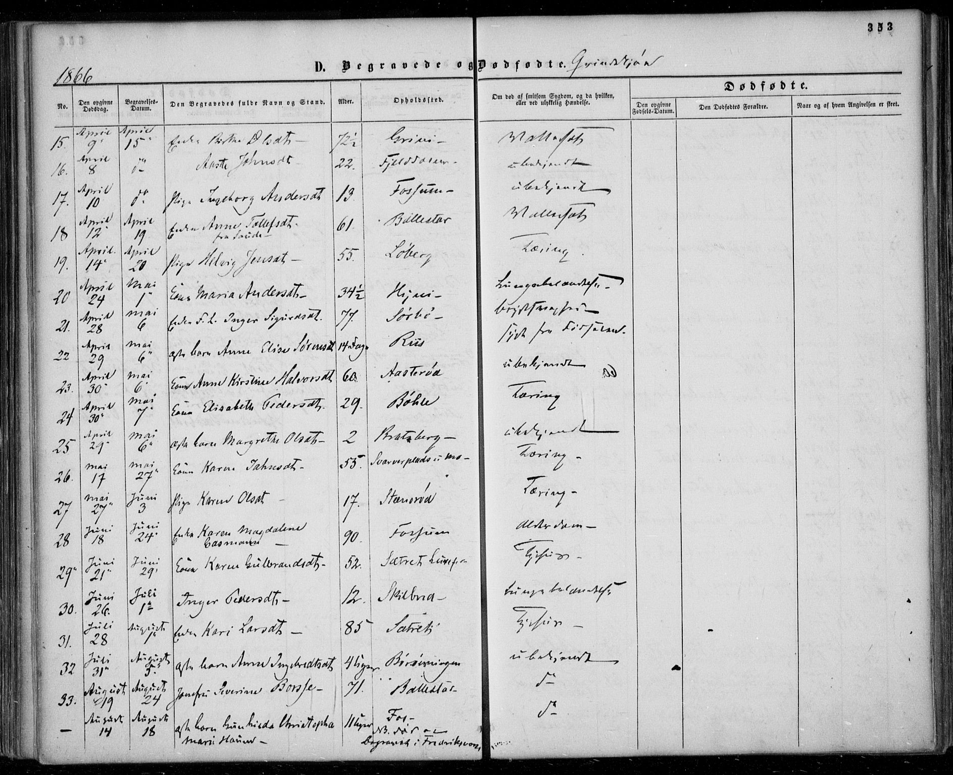 Gjerpen kirkebøker, SAKO/A-265/F/Fa/L0008b: Parish register (official) no. I 8B, 1857-1871, p. 353