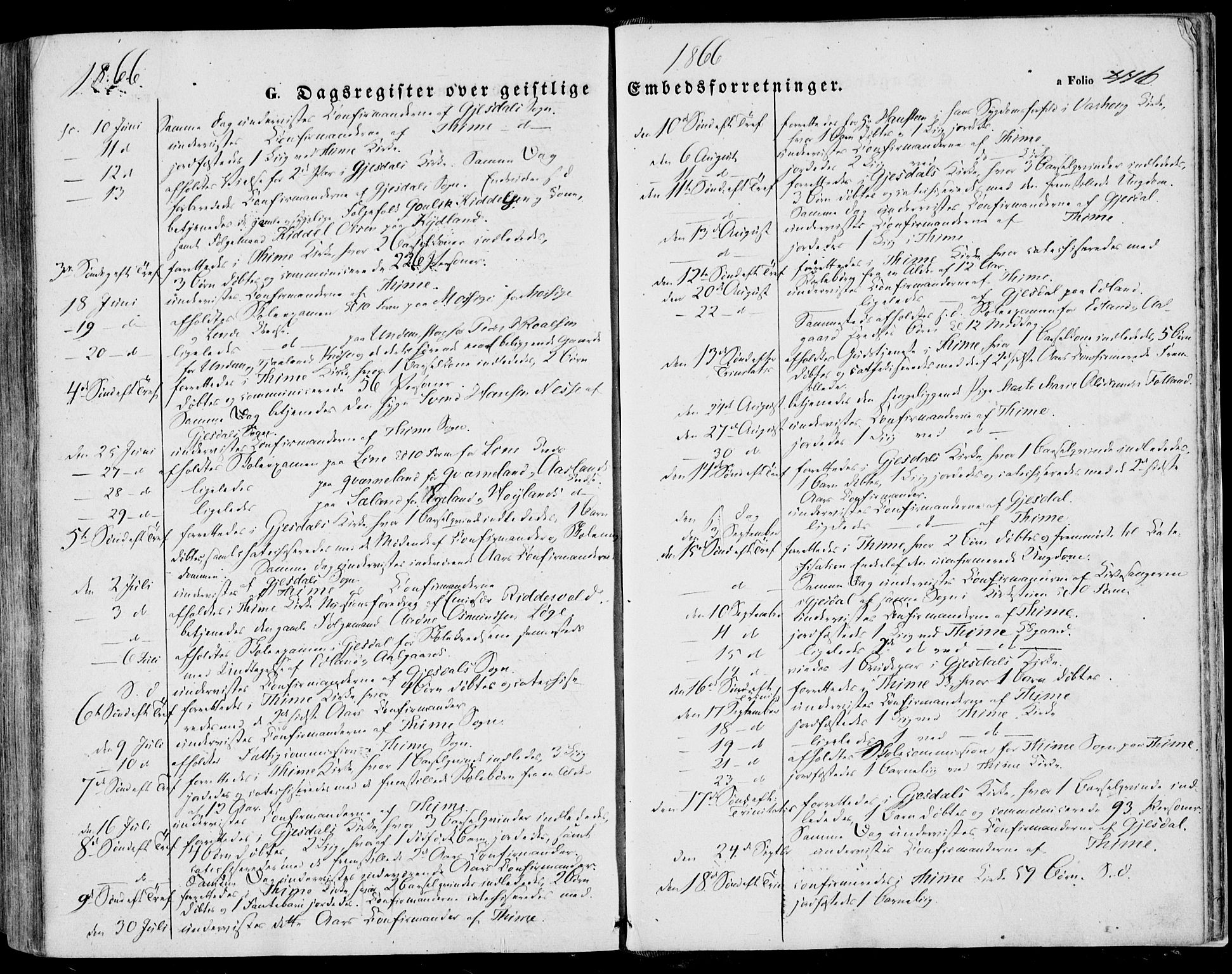 Lye sokneprestkontor, SAST/A-101794/001/30BA/L0007: Parish register (official) no. A 6, 1856-1871, p. 416