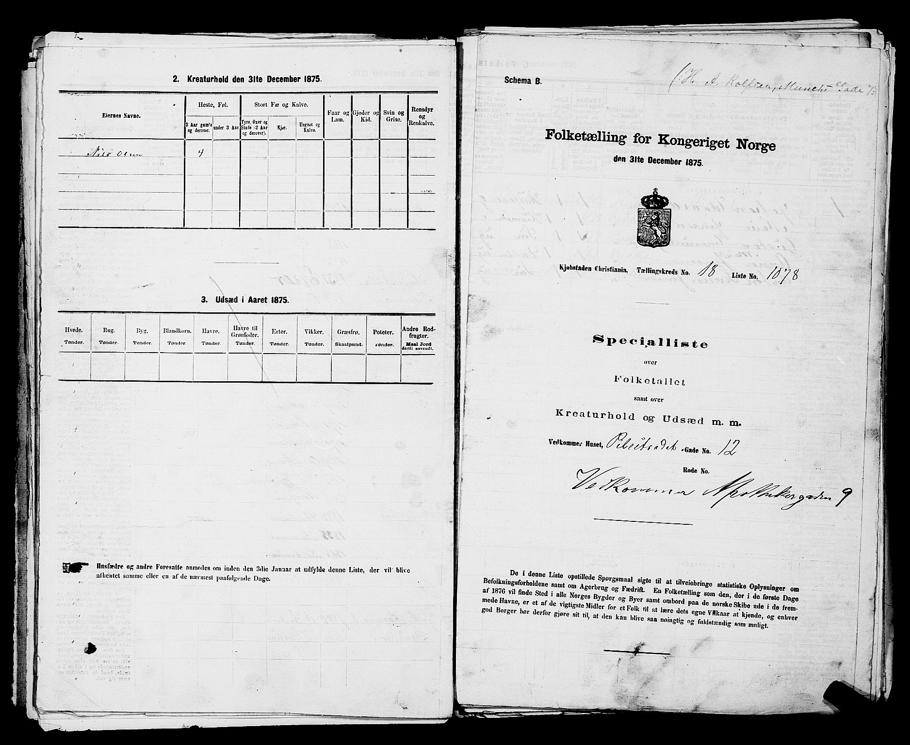 RA, 1875 census for 0301 Kristiania, 1875, p. 3391