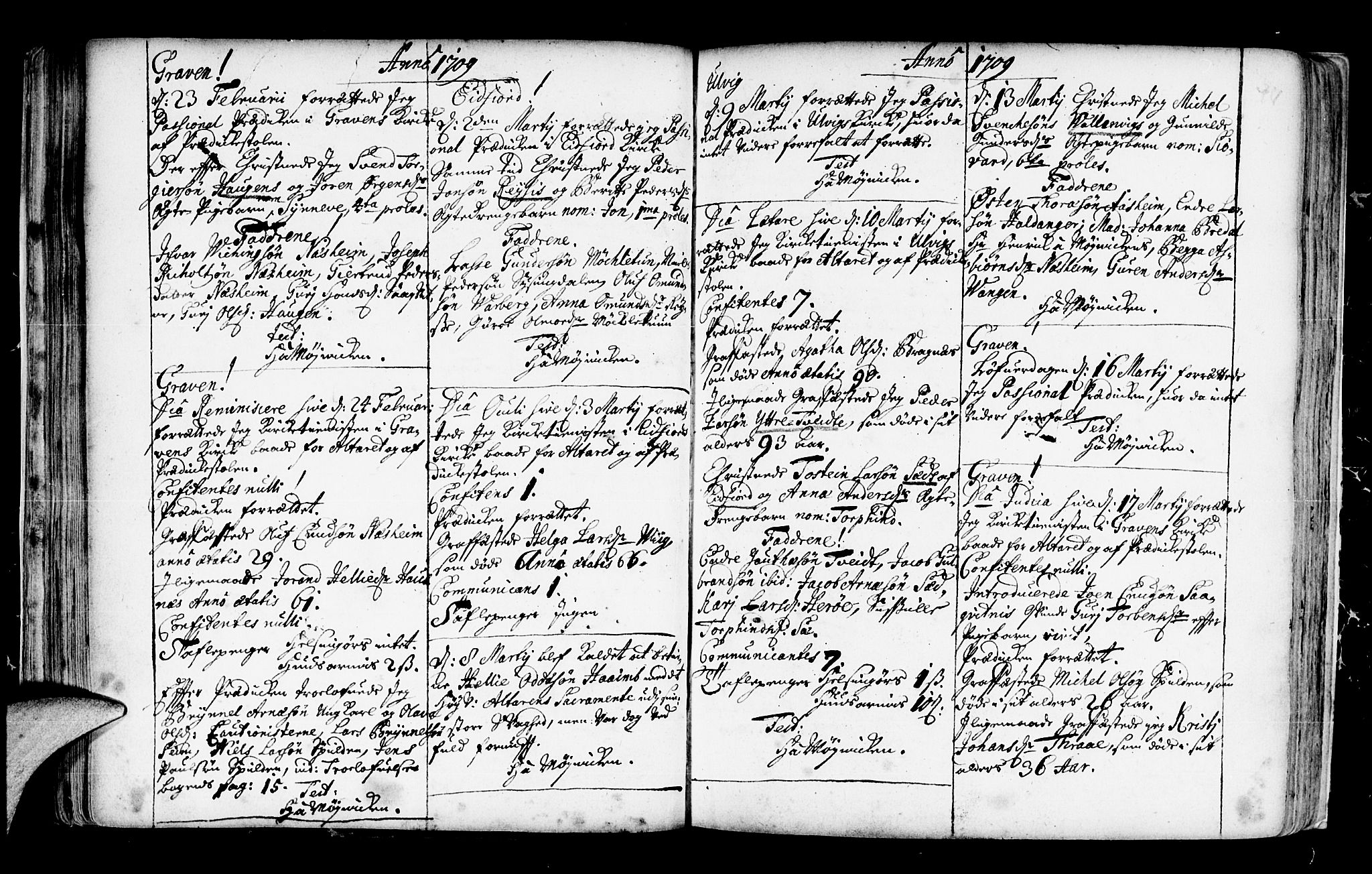 Ulvik sokneprestembete, SAB/A-78801/H/Haa: Parish register (official) no.  A 3, 1706-1715, p. 48