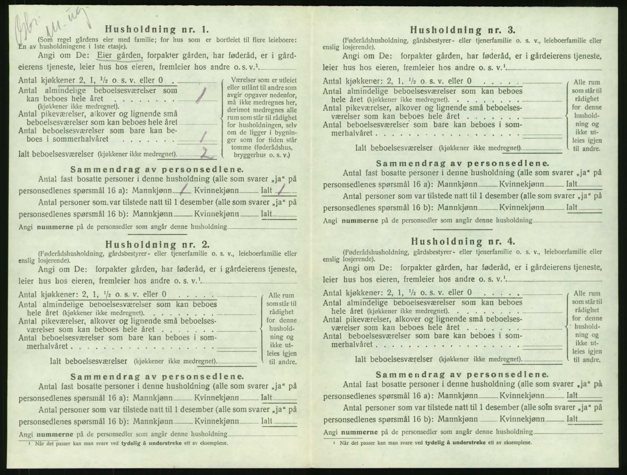 SAT, 1920 census for Borgund, 1920, p. 2205