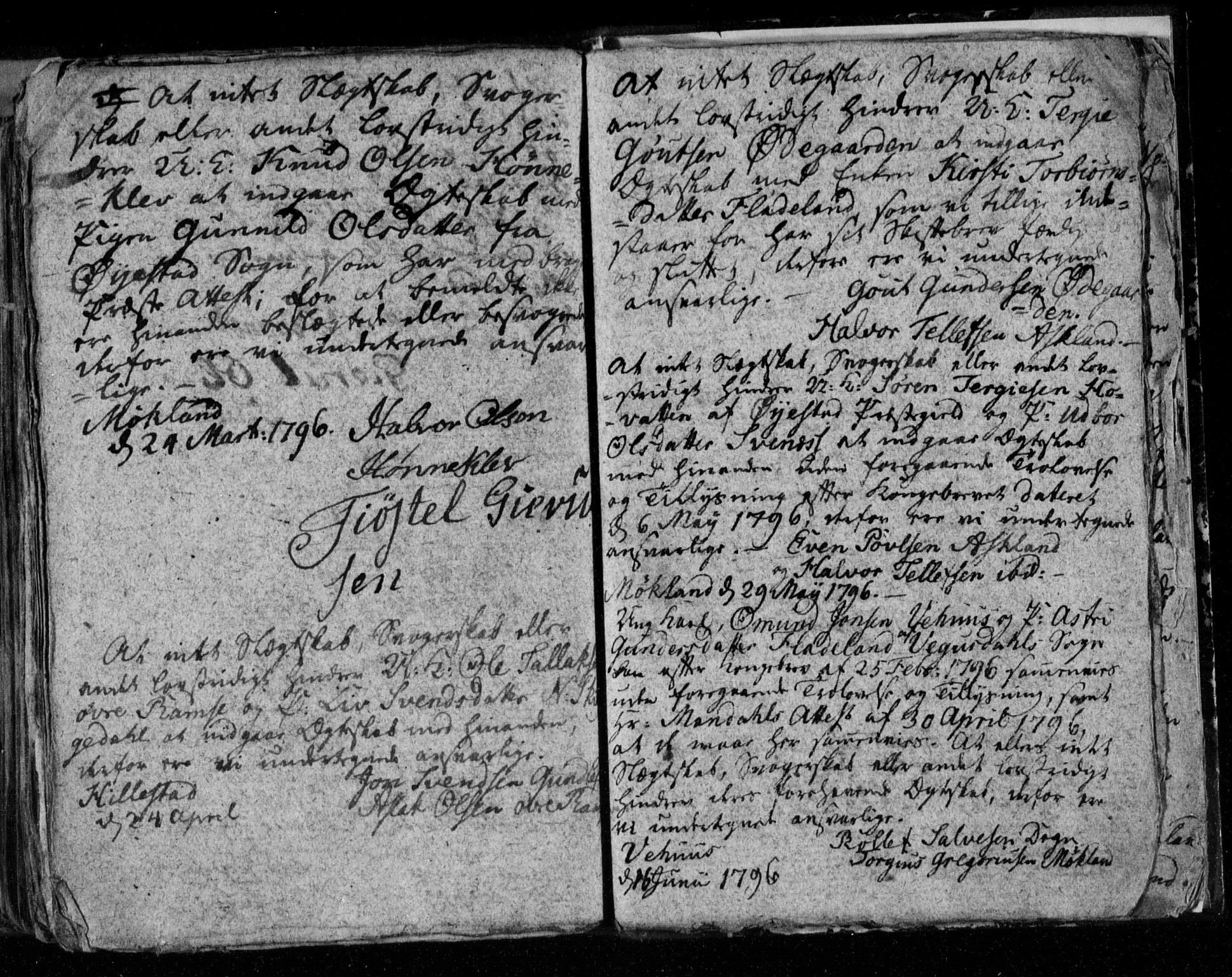 Åmli sokneprestkontor, AV/SAK-1111-0050/F/Fe/L0001: Best man's statements no. A VI 40, 1754-1799