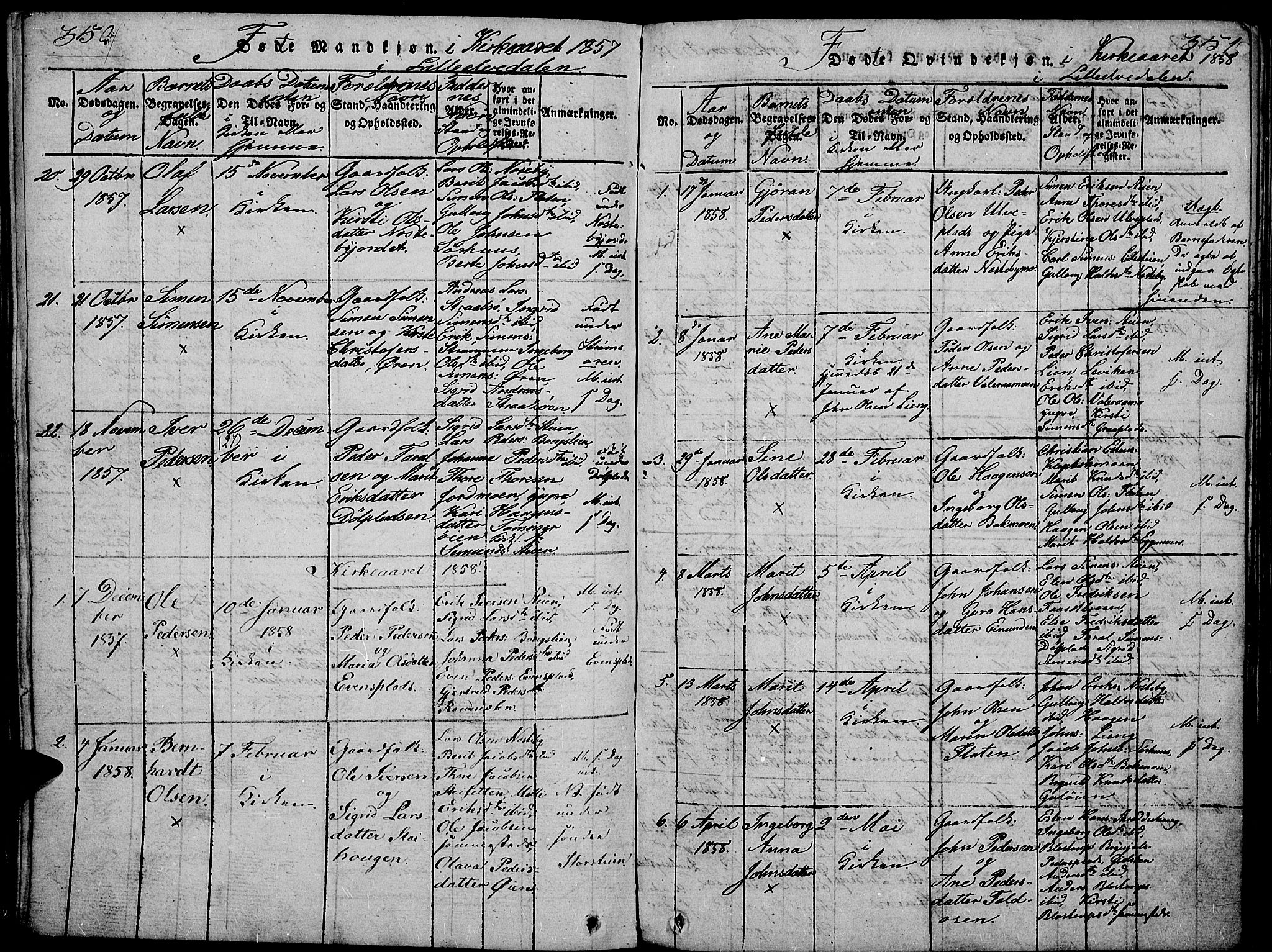 Tynset prestekontor, SAH/PREST-058/H/Ha/Hab/L0002: Parish register (copy) no. 2, 1814-1862, p. 350-351