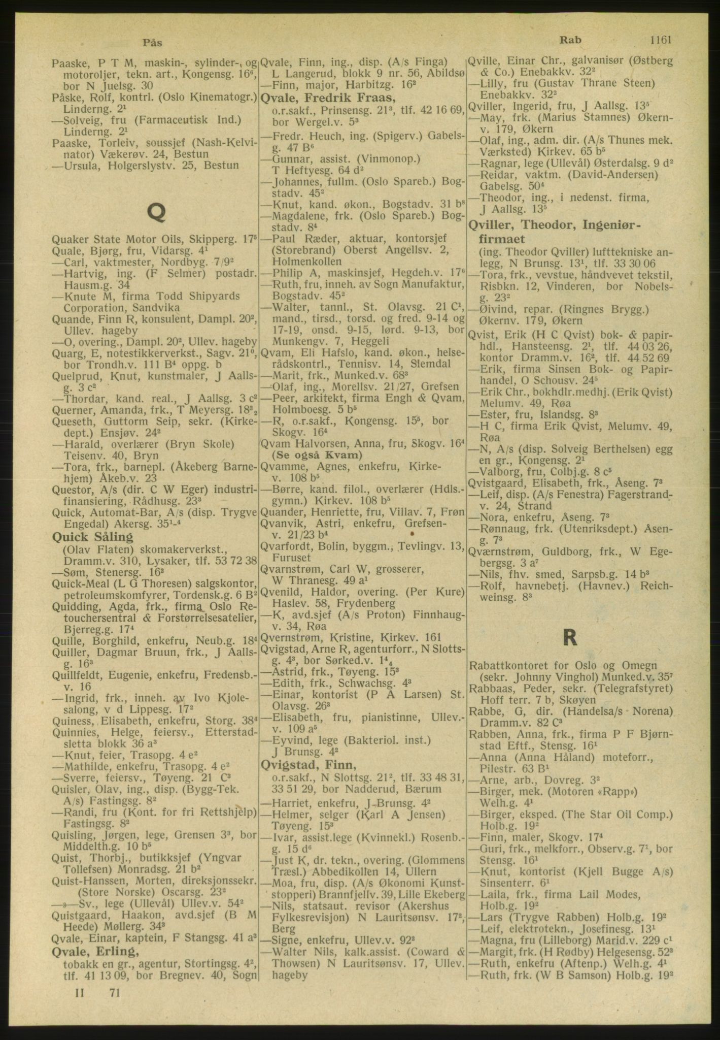 Kristiania/Oslo adressebok, PUBL/-, 1951, p. 1161