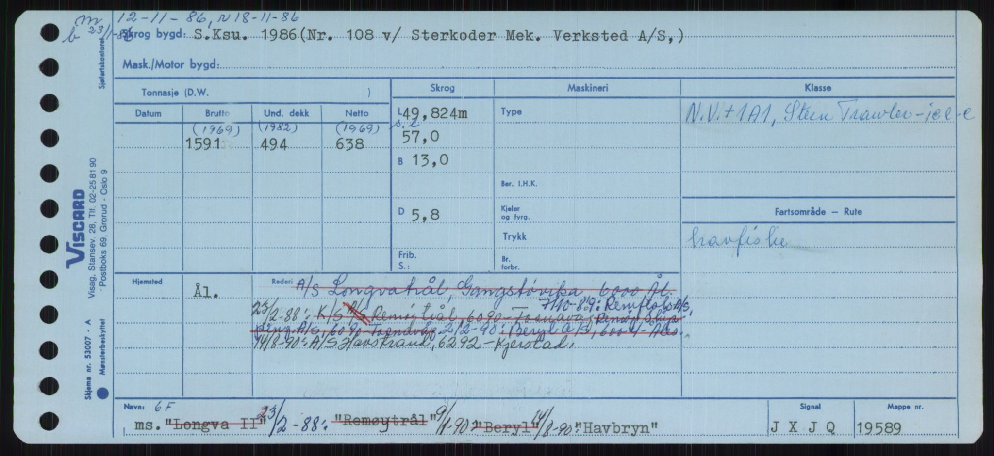 Sjøfartsdirektoratet med forløpere, Skipsmålingen, AV/RA-S-1627/H/Ha/L0002/0002: Fartøy, Eik-Hill / Fartøy, G-Hill, p. 591