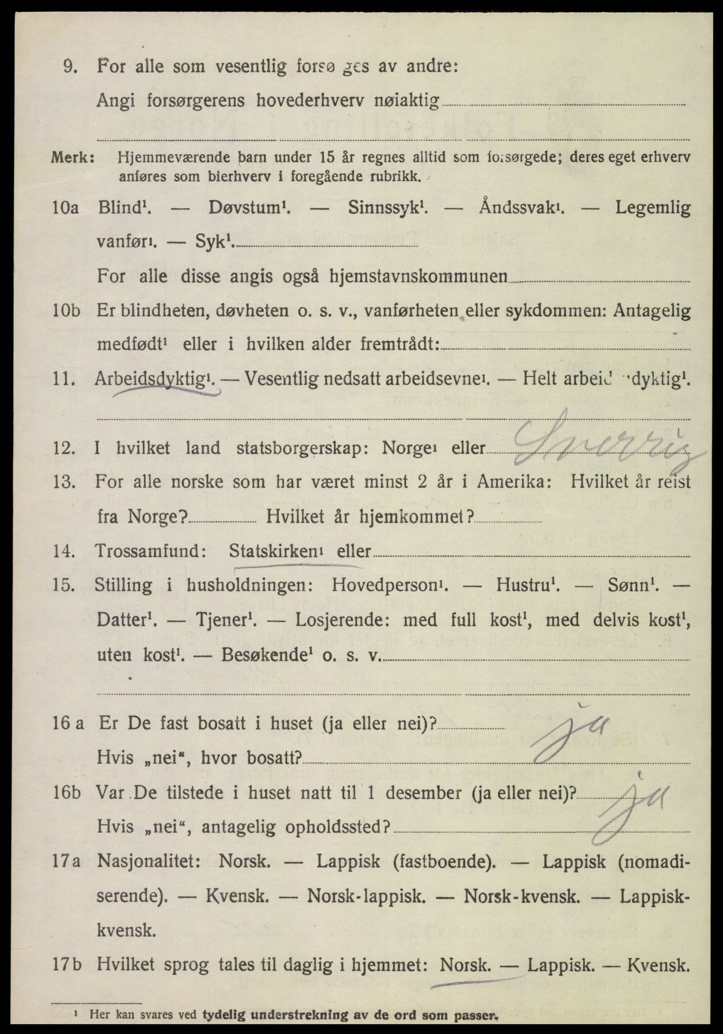 SAT, 1920 census for Sparbu, 1920, p. 6184