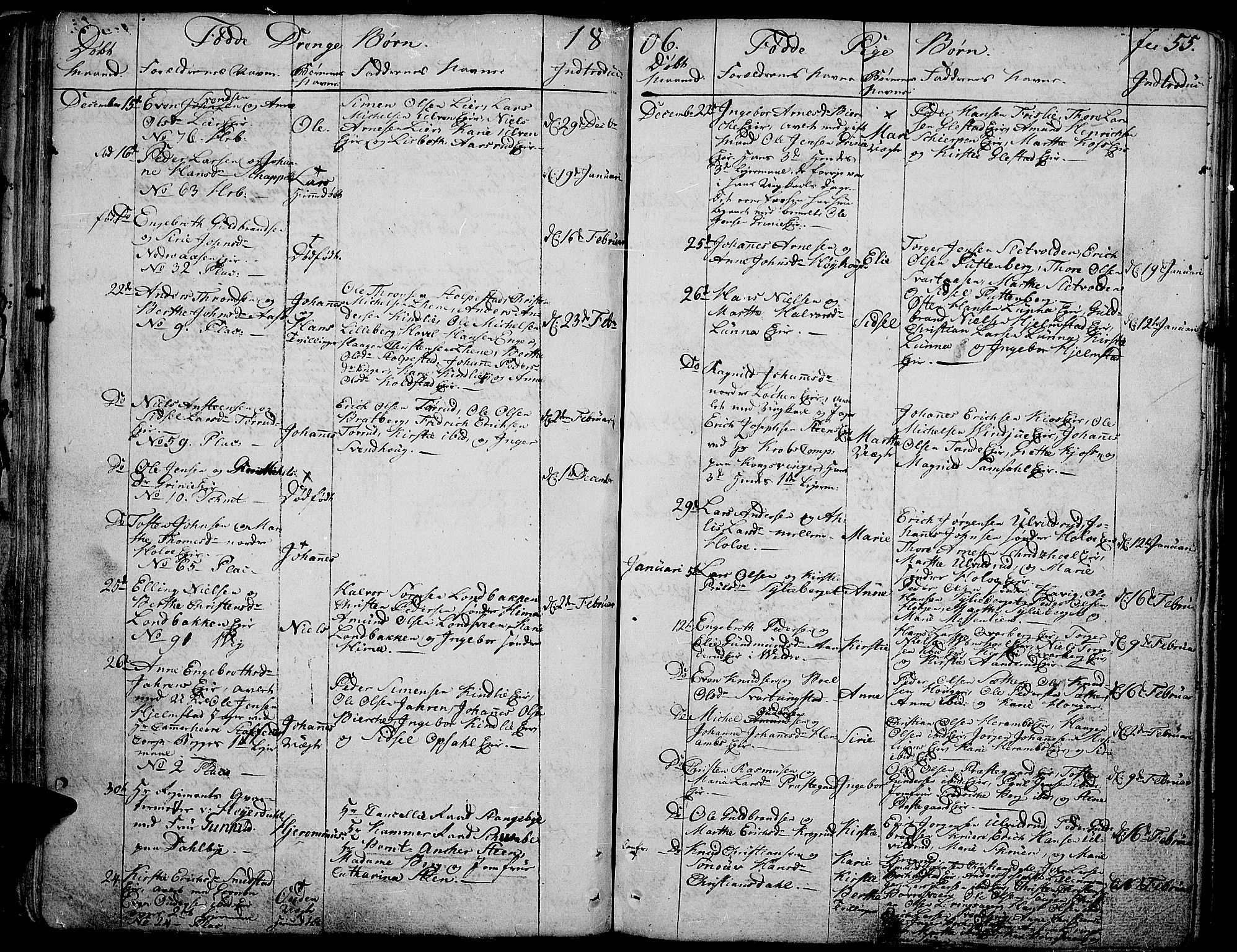 Ringsaker prestekontor, AV/SAH-PREST-014/K/Ka/L0004: Parish register (official) no. 4, 1799-1814, p. 55