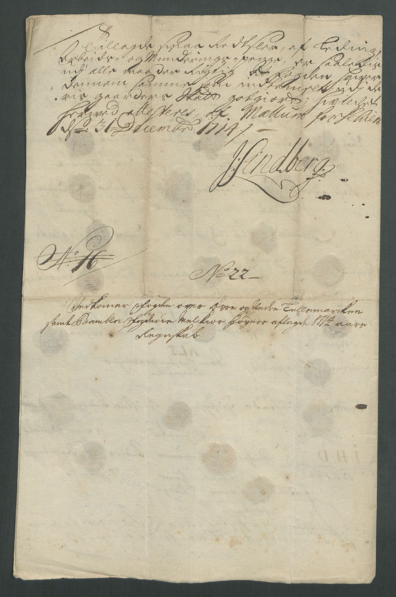 Rentekammeret inntil 1814, Reviderte regnskaper, Fogderegnskap, RA/EA-4092/R36/L2126: Fogderegnskap Øvre og Nedre Telemark og Bamble, 1714, p. 272