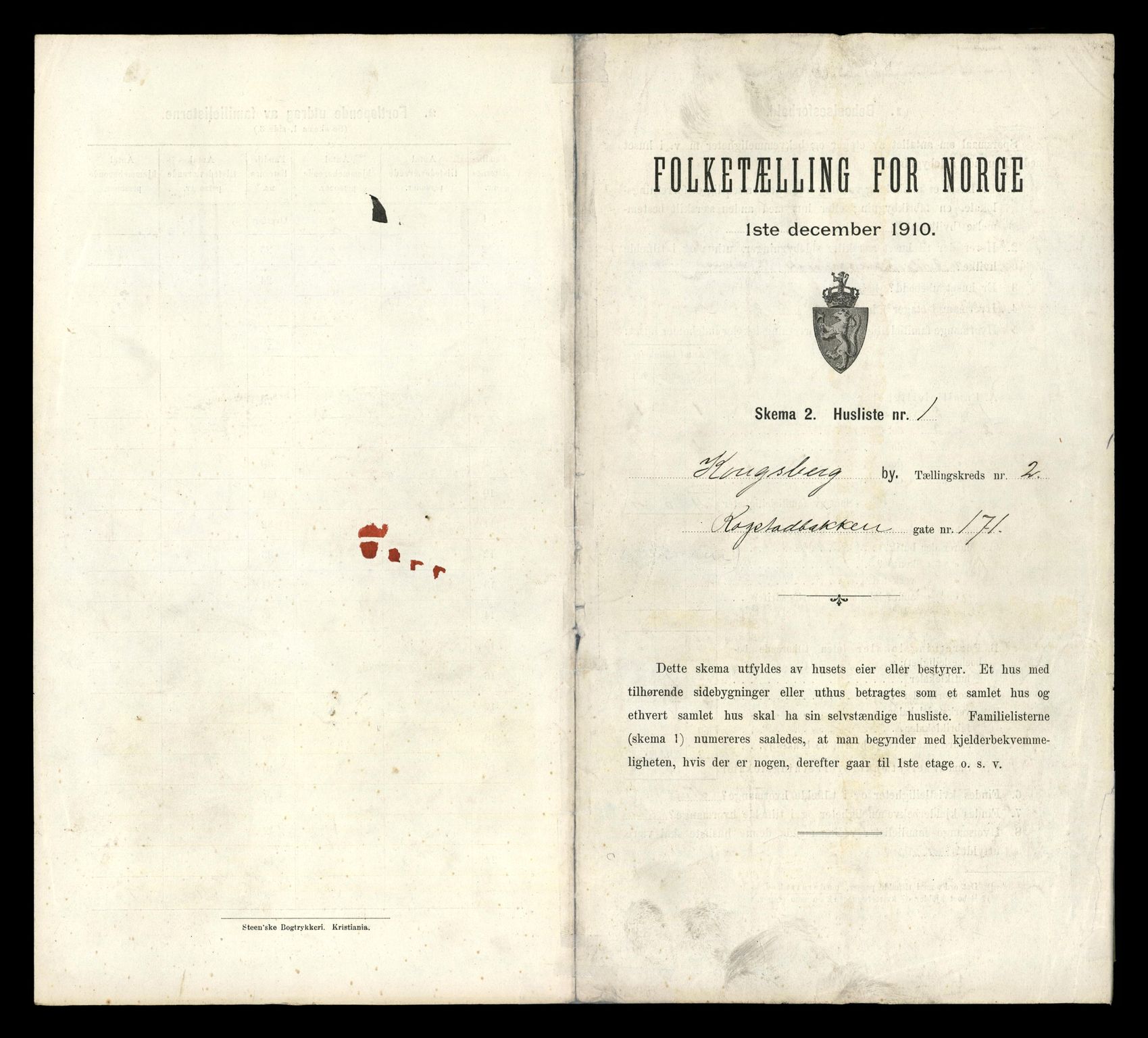 RA, 1910 census for Kongsberg, 1910, p. 386