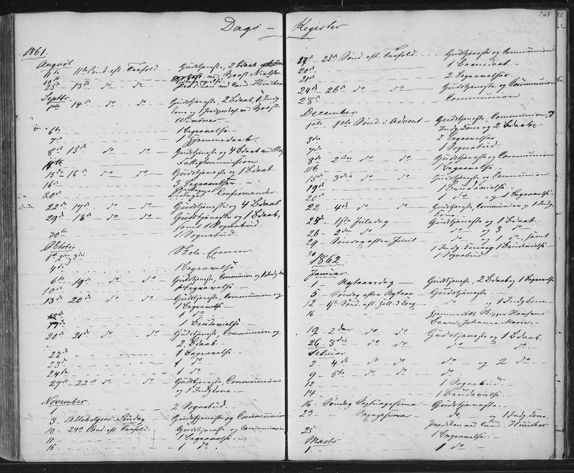 Brevik kirkebøker, SAKO/A-255/F/Fa/L0005: Parish register (official) no. 5, 1847-1865, p. 368
