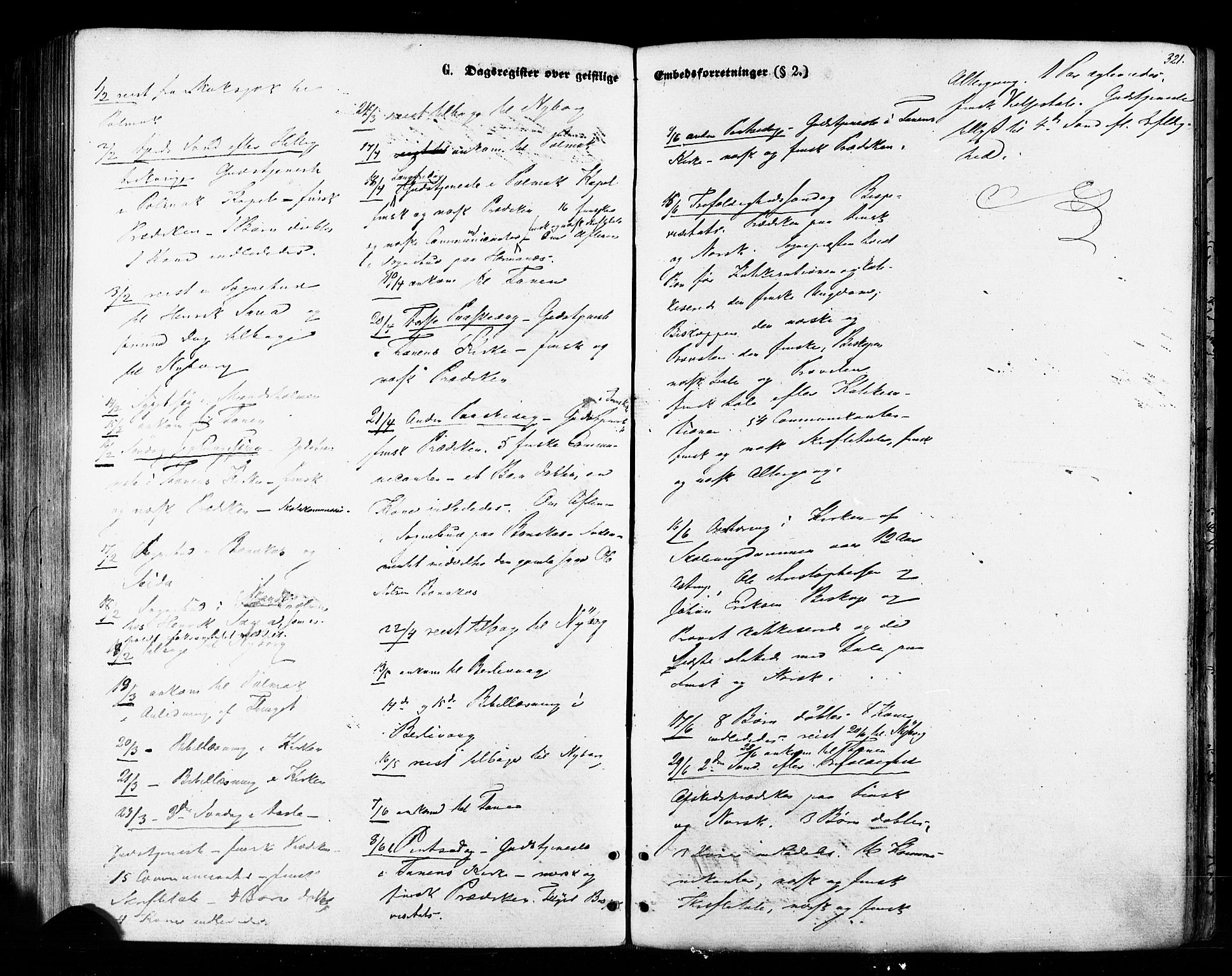 Tana sokneprestkontor, SATØ/S-1334/H/Ha/L0002kirke: Parish register (official) no. 2 /1, 1861-1877, p. 321