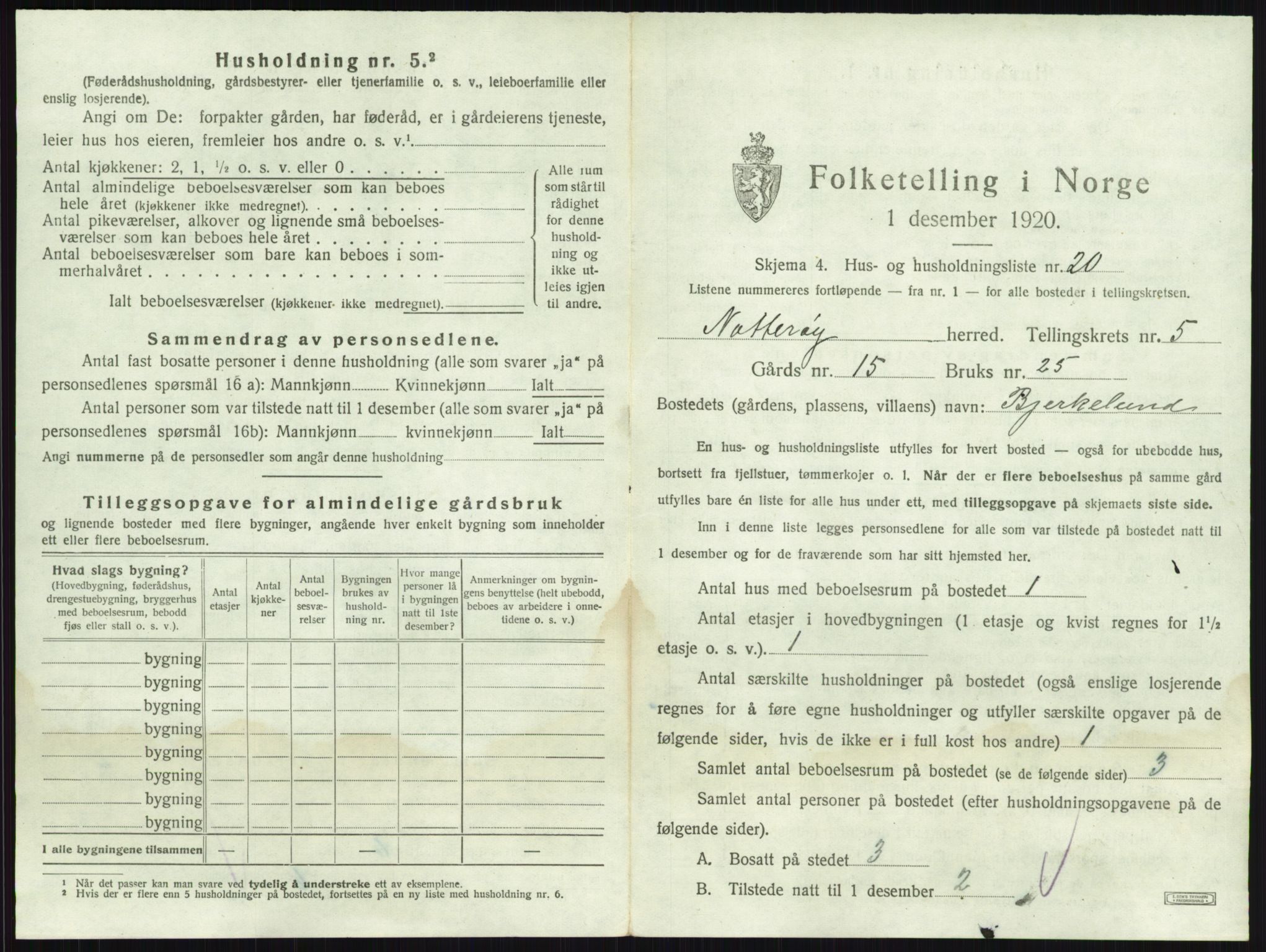 SAKO, 1920 census for Nøtterøy, 1920, p. 910