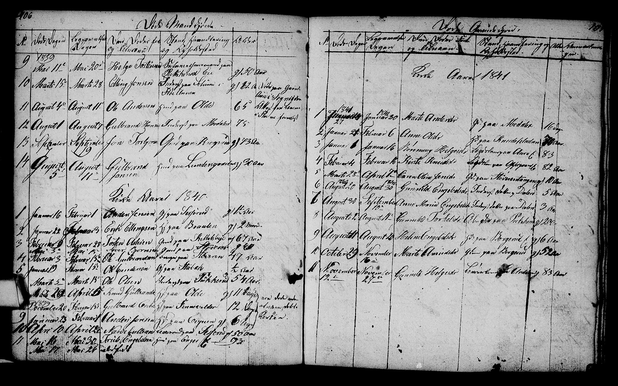 Lunder kirkebøker, AV/SAKO-A-629/G/Ga/L0001: Parish register (copy) no. I 1, 1832-1849, p. 106-107