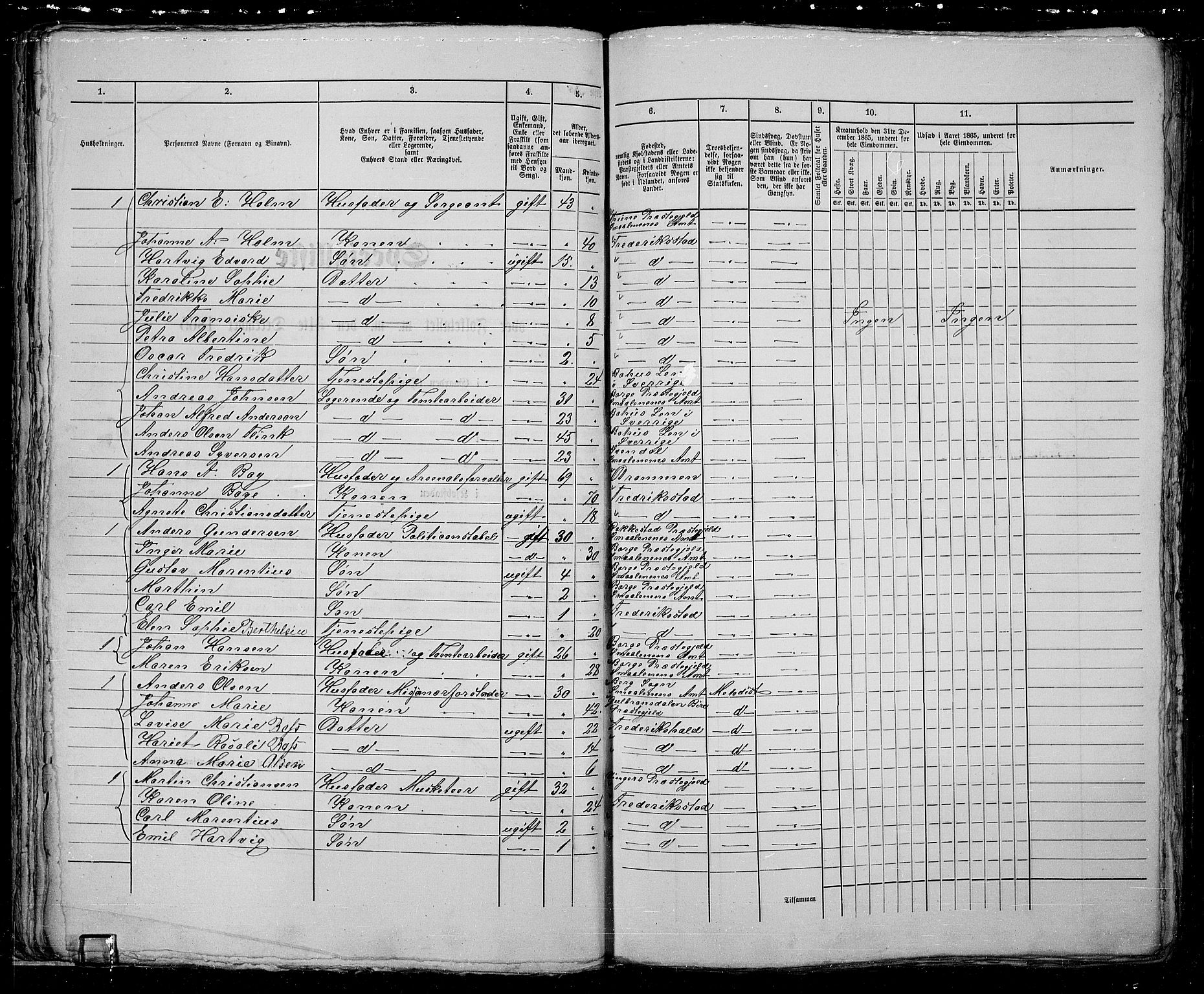 RA, 1865 census for Fredrikstad/Fredrikstad, 1865, p. 71