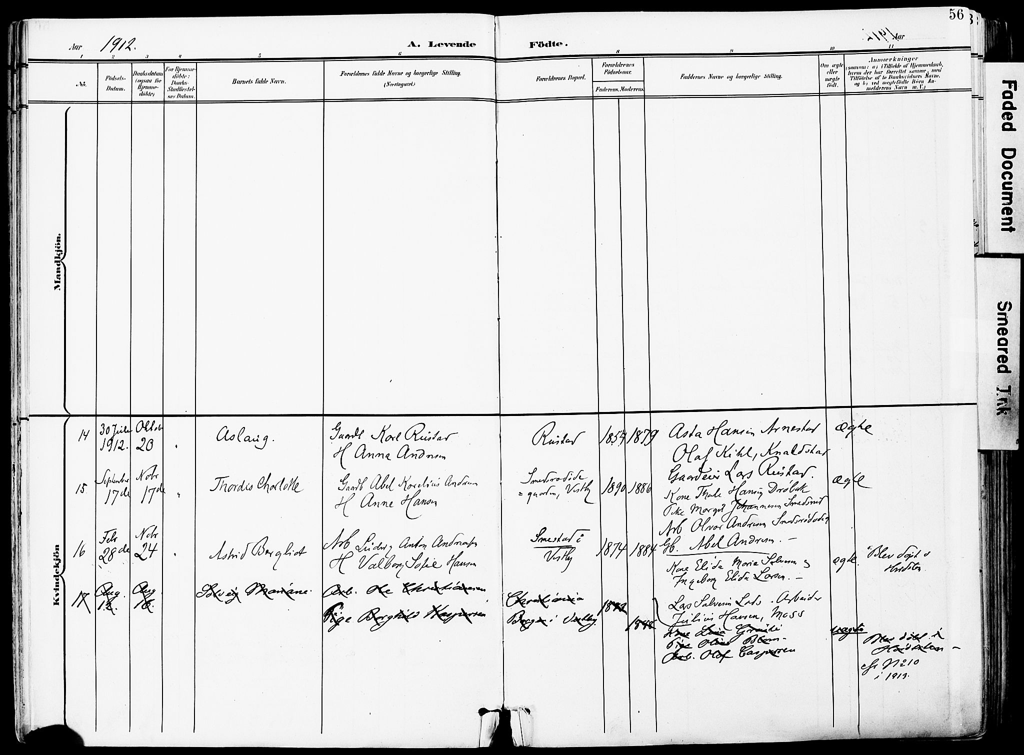 Vestby prestekontor Kirkebøker, SAO/A-10893/F/Fa/L0010: Parish register (official) no. I 10, 1900-1926, p. 56