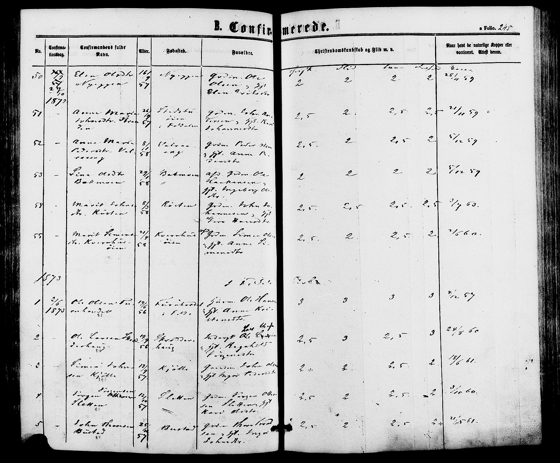 Alvdal prestekontor, SAH/PREST-060/H/Ha/Haa/L0001: Parish register (official) no. 1, 1863-1882, p. 245
