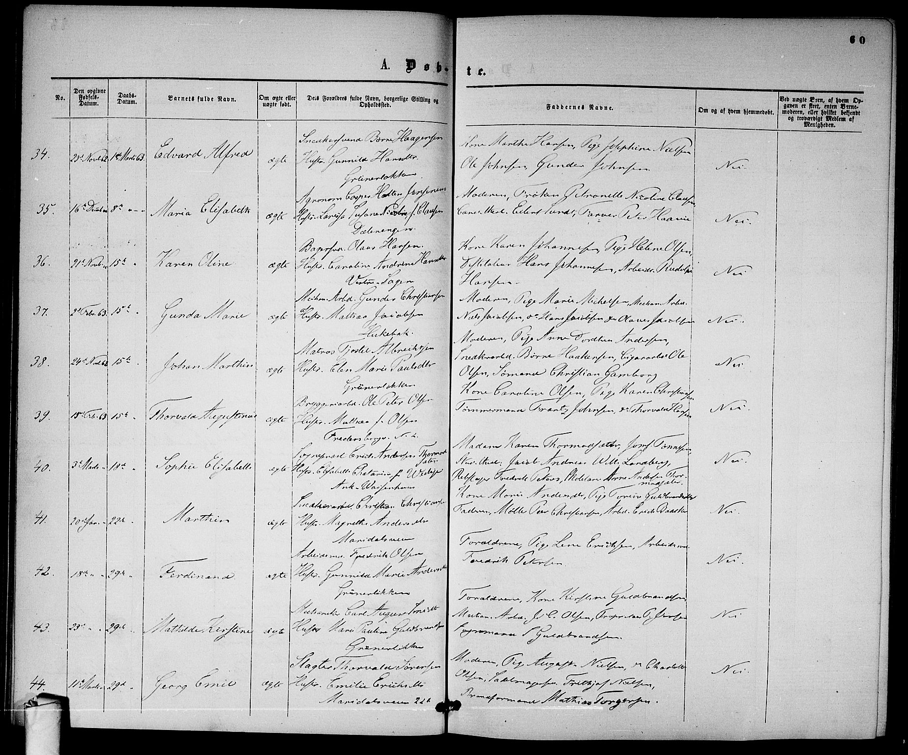 Gamle Aker prestekontor Kirkebøker, AV/SAO-A-10617a/G/L0001: Parish register (copy) no. 1, 1861-1868, p. 60