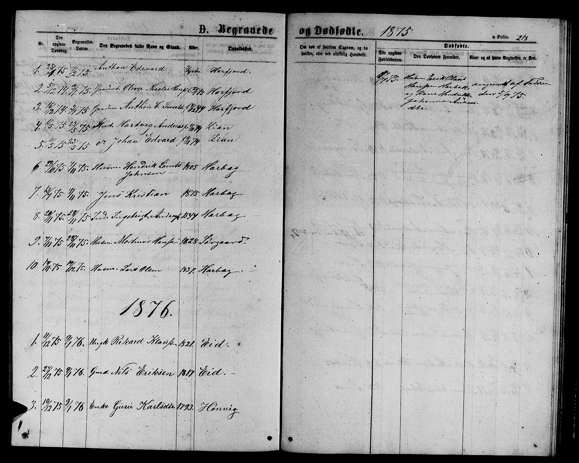 Ministerialprotokoller, klokkerbøker og fødselsregistre - Sør-Trøndelag, AV/SAT-A-1456/656/L0695: Parish register (copy) no. 656C01, 1867-1889, p. 218