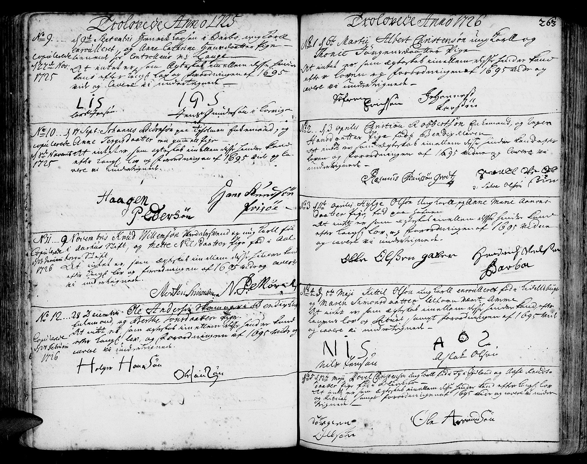 Arendal sokneprestkontor, Trefoldighet, SAK/1111-0040/F/Fa/L0001: Parish register (official) no. A 1, 1703-1815, p. 263