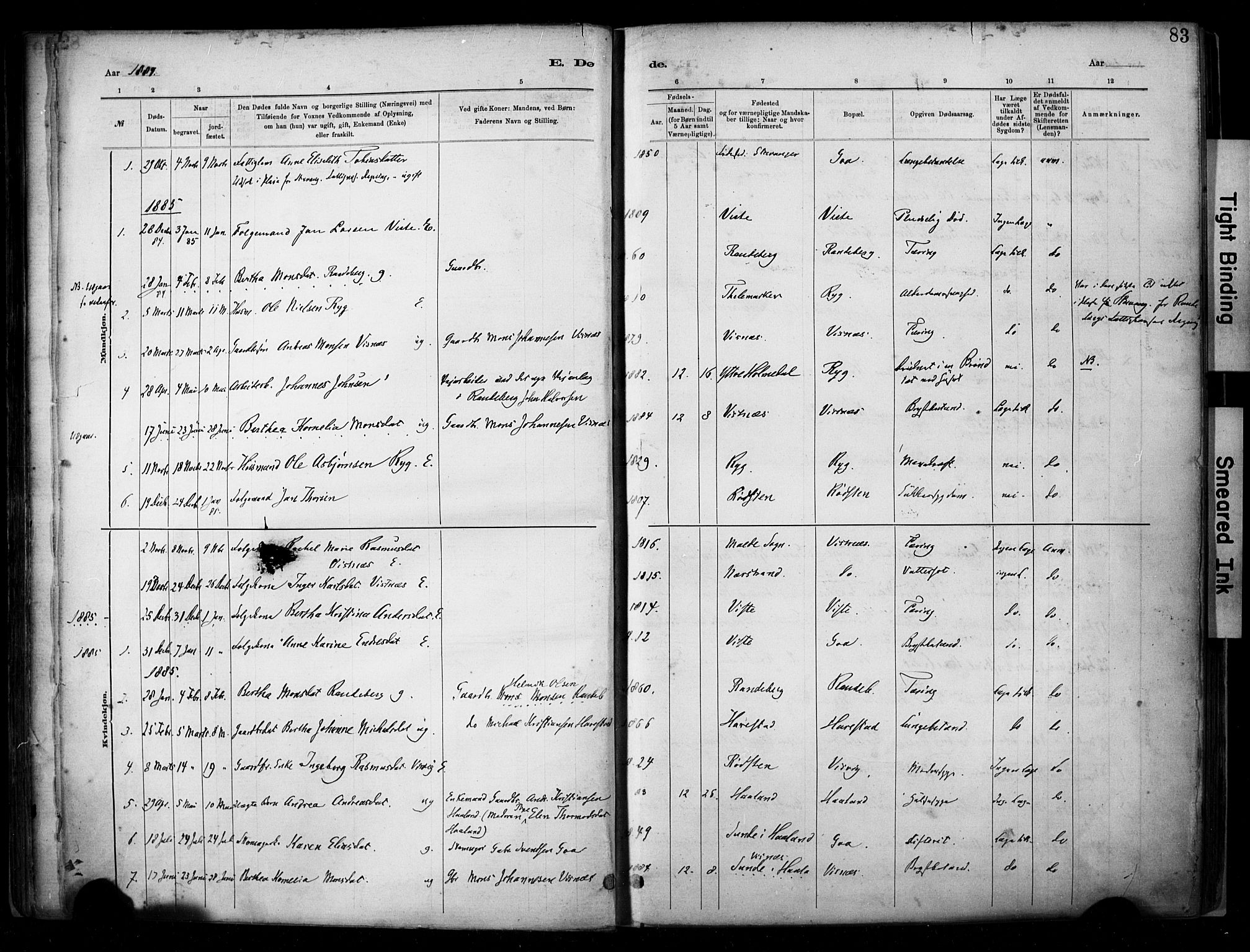 Hetland sokneprestkontor, SAST/A-101826/30/30BA/L0009: Parish register (official) no. A 9, 1882-1918, p. 83