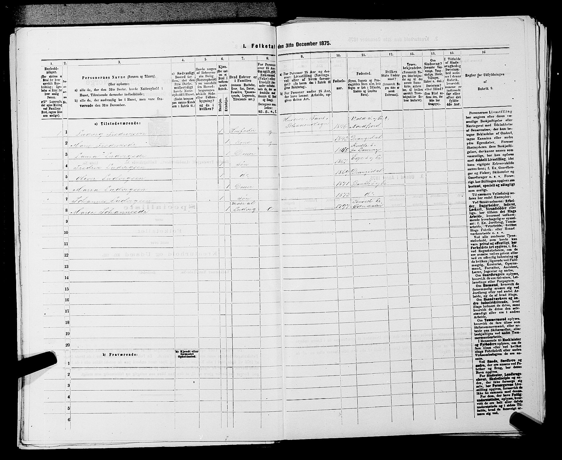 SAKO, 1875 census for 0814L Bamble/Bamble, 1875, p. 162