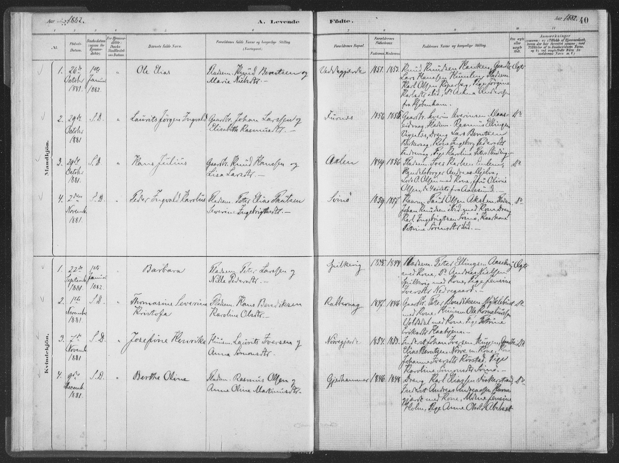 Ministerialprotokoller, klokkerbøker og fødselsregistre - Møre og Romsdal, AV/SAT-A-1454/528/L0401: Parish register (official) no. 528A12I, 1880-1920, p. 40