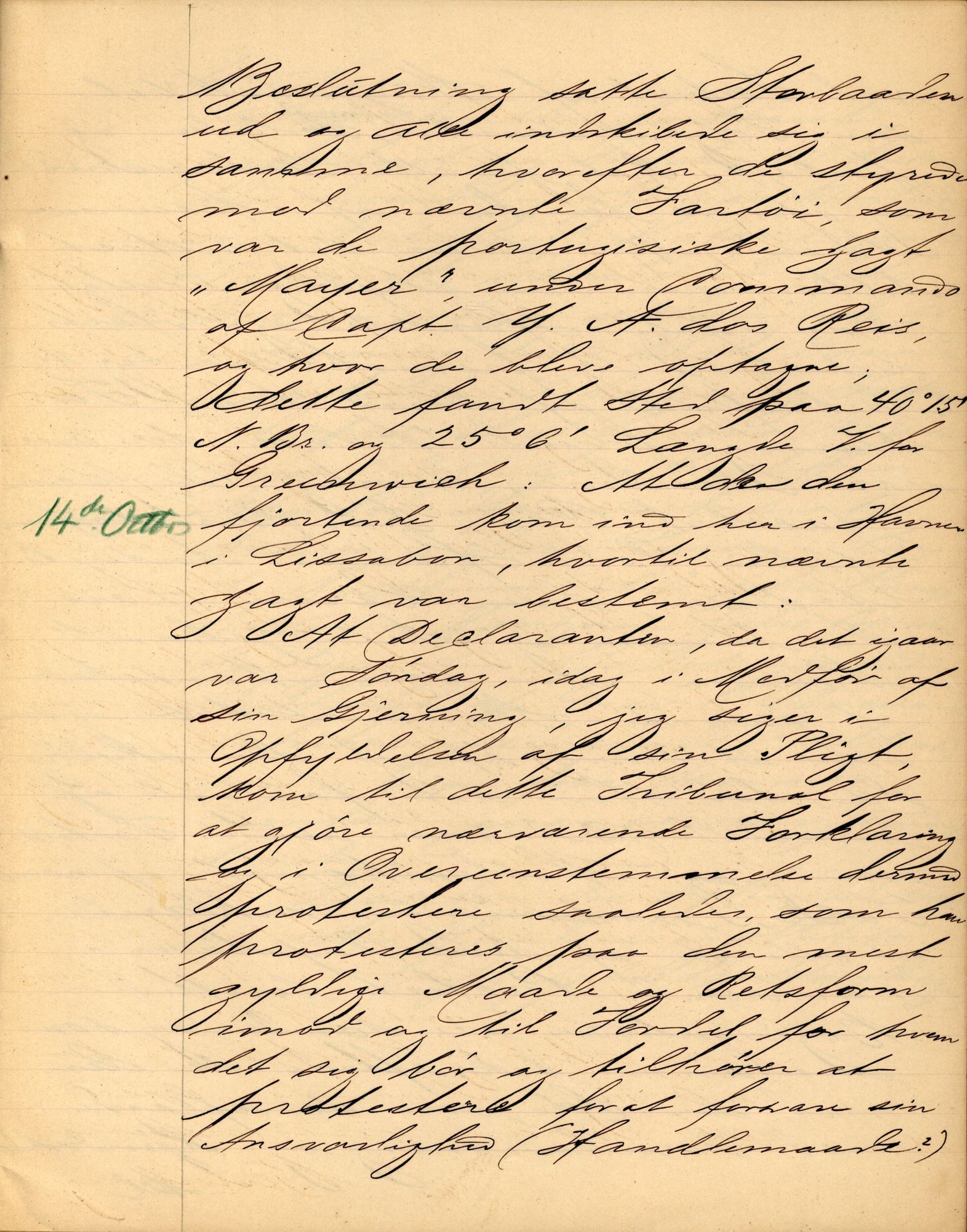 Pa 63 - Østlandske skibsassuranceforening, VEMU/A-1079/G/Ga/L0015/0013: Havaridokumenter / Venice, Isbjørn, Varnæs, Valkyrien, 1882, p. 14