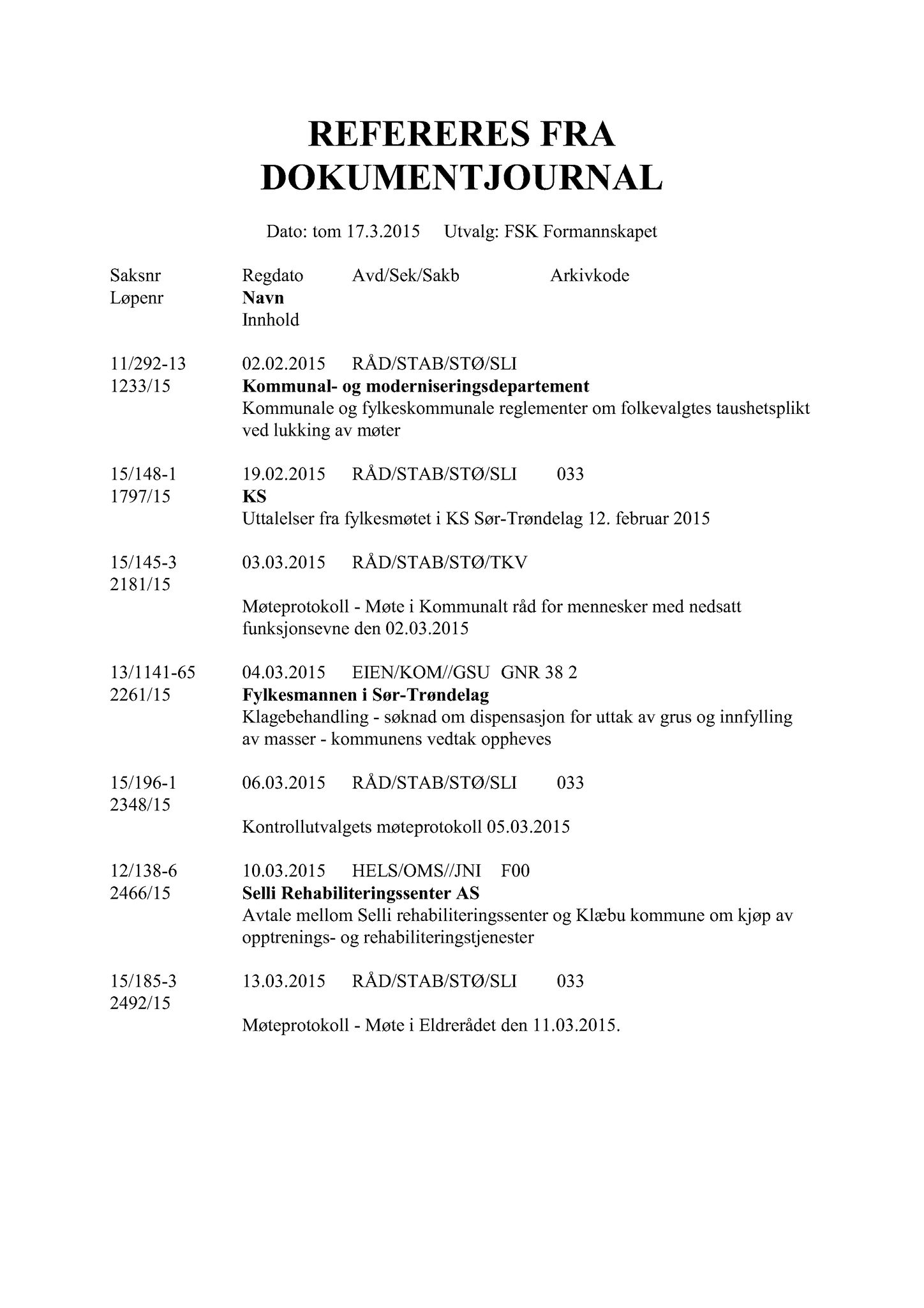 Klæbu Kommune, TRKO/KK/02-FS/L008: Formannsskapet - Møtedokumenter, 2015, p. 1057