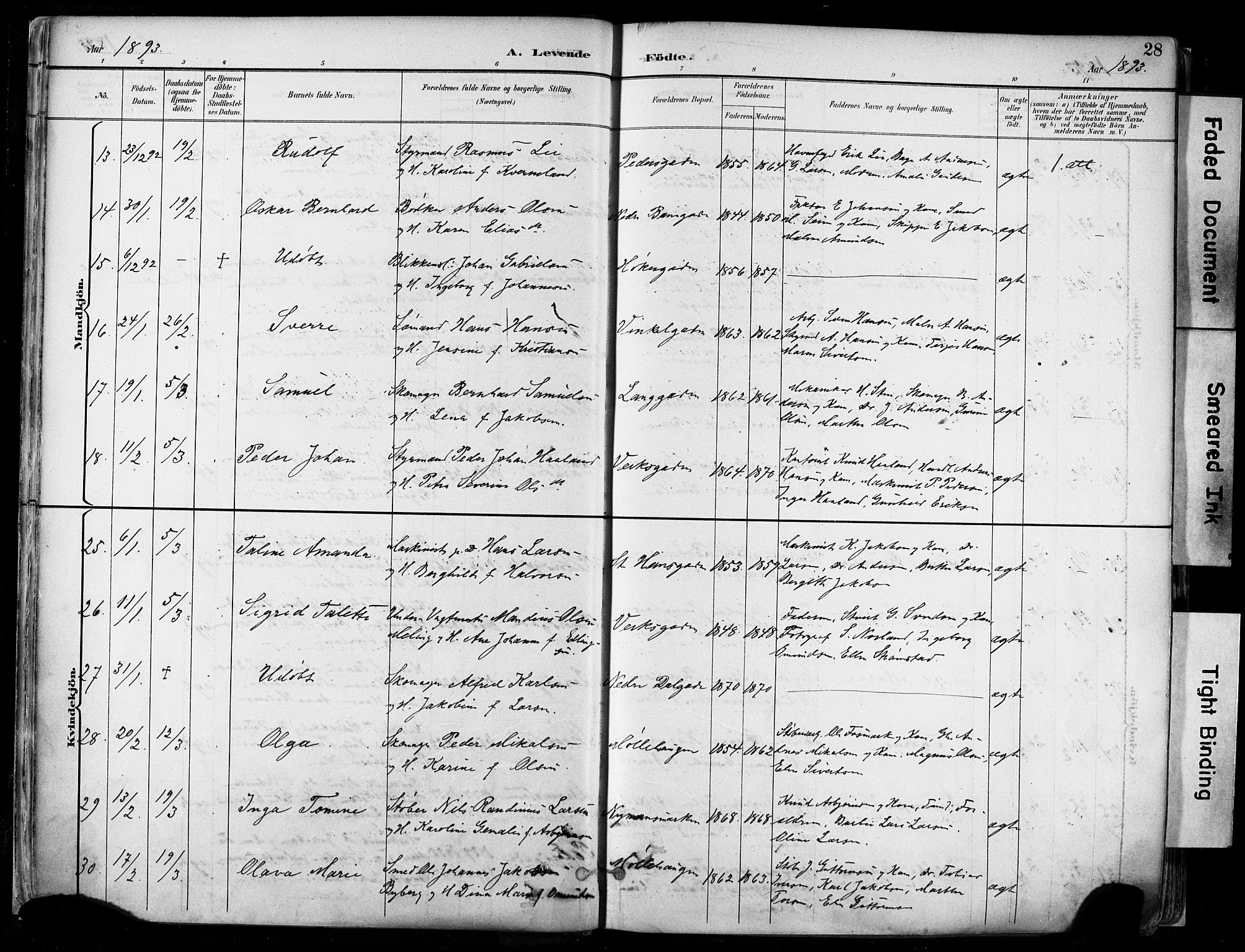 St. Johannes sokneprestkontor, AV/SAST-A-101814/001/30/30BA/L0004: Parish register (official) no. A 4, 1891-1899, p. 28
