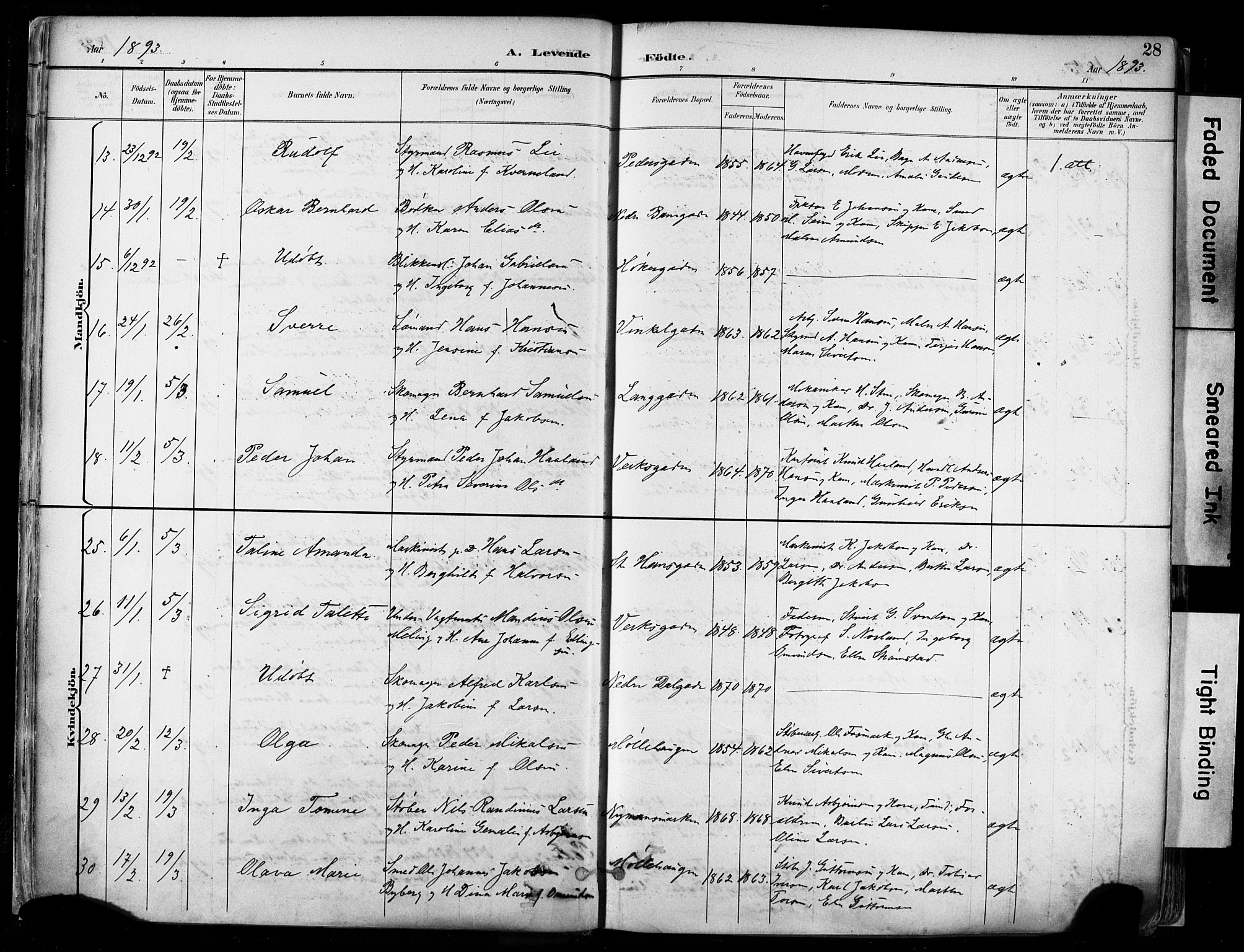 St. Johannes sokneprestkontor, SAST/A-101814/001/30/30BA/L0004: Parish register (official) no. A 4, 1891-1899, p. 28