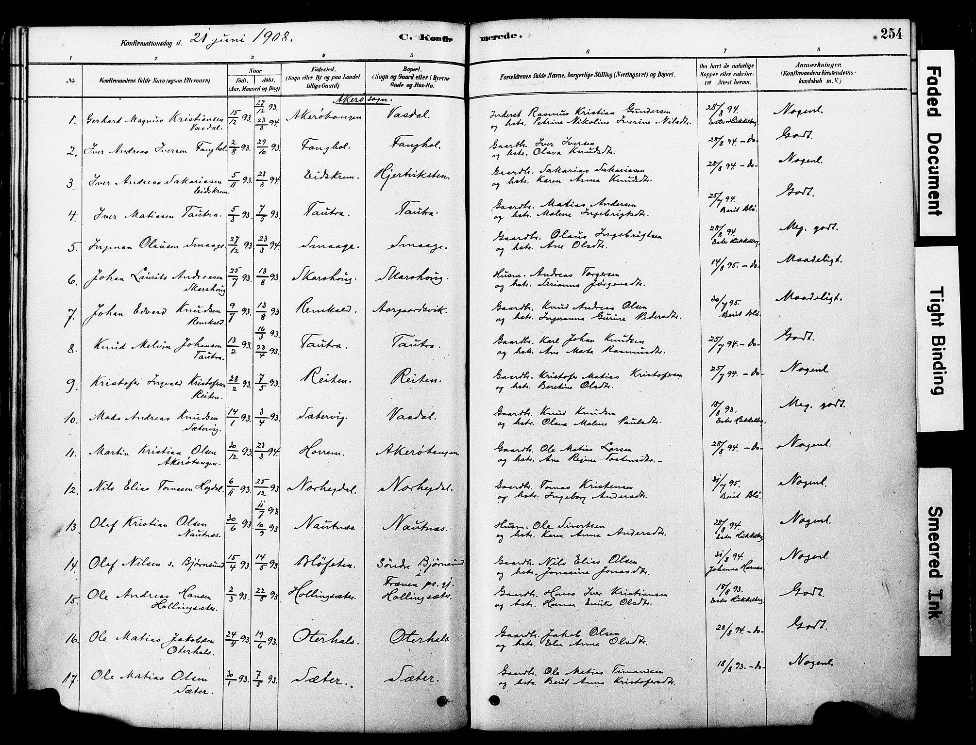 Ministerialprotokoller, klokkerbøker og fødselsregistre - Møre og Romsdal, SAT/A-1454/560/L0721: Parish register (official) no. 560A05, 1878-1917, p. 254