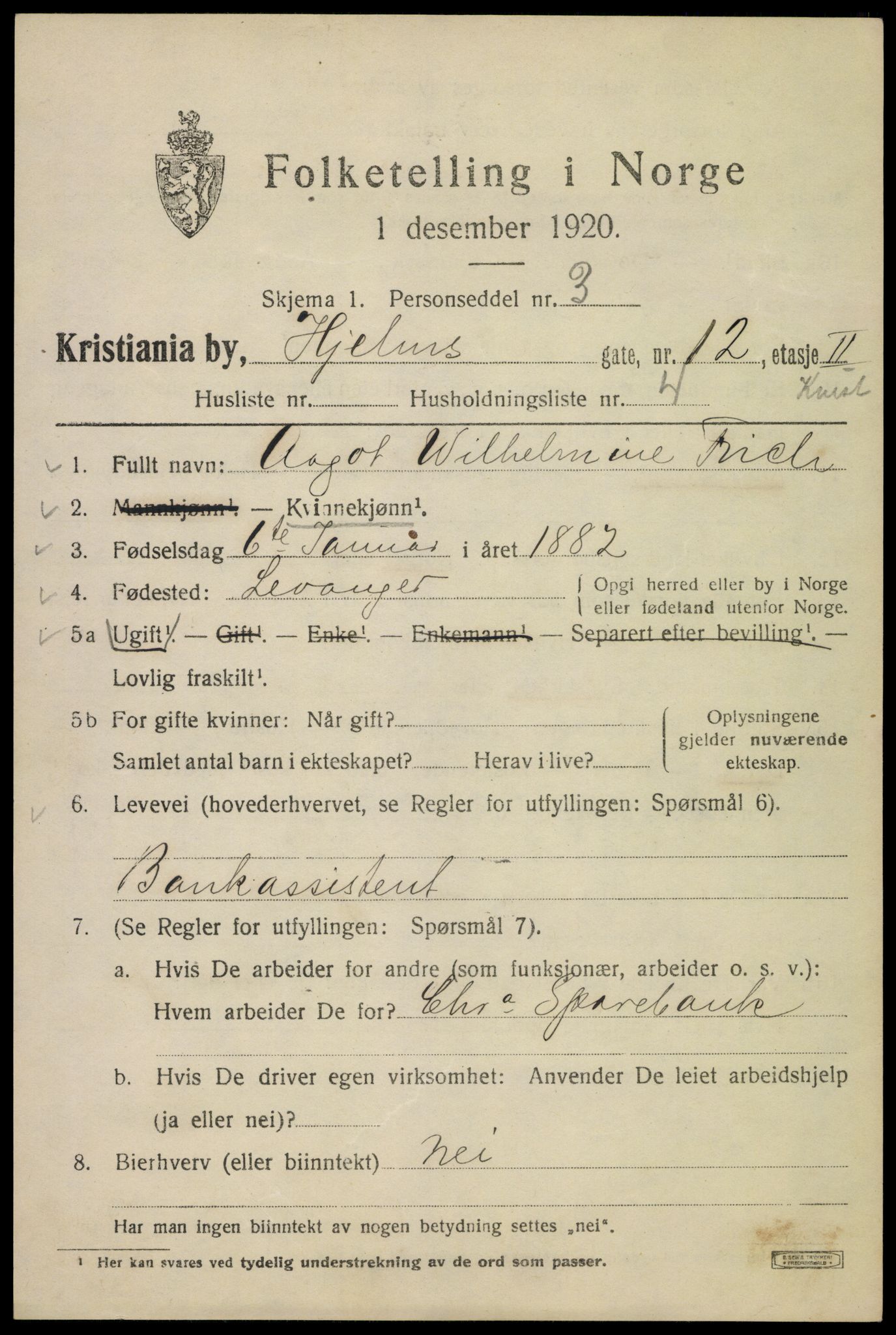 SAO, 1920 census for Kristiania, 1920, p. 294317