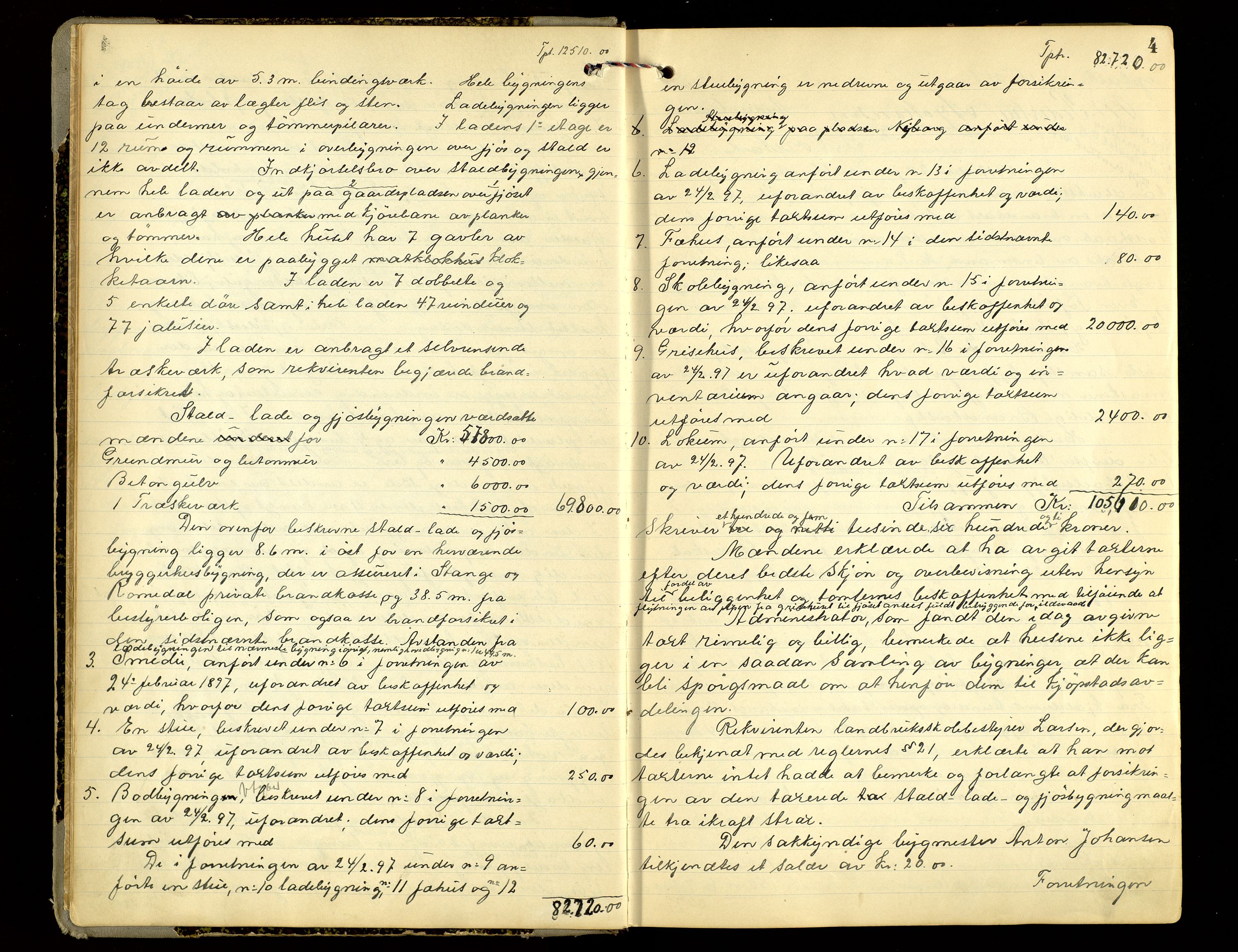 Norges Brannkasse, Romedal, AV/SAH-NBRANR-008/F/L0002: Branntakstprotokoll, 1911-1947, p. 3b-4a