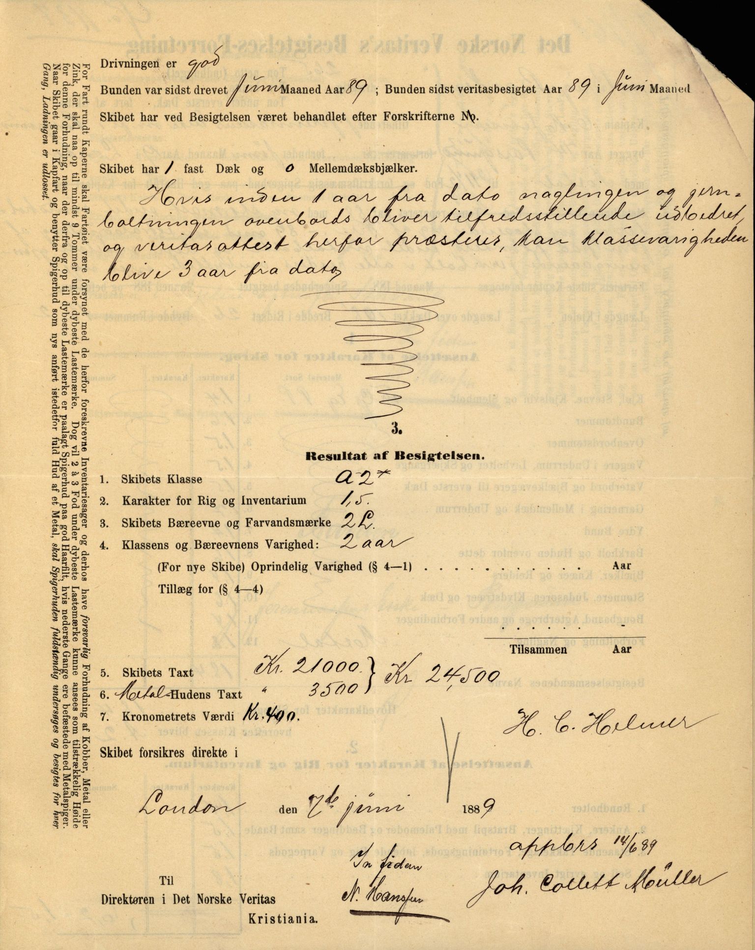 Pa 63 - Østlandske skibsassuranceforening, VEMU/A-1079/G/Ga/L0026/0008: Havaridokumenter / Bernadotte, Bardeu, Augustinus, Atlanta, Arne, 1890, p. 8