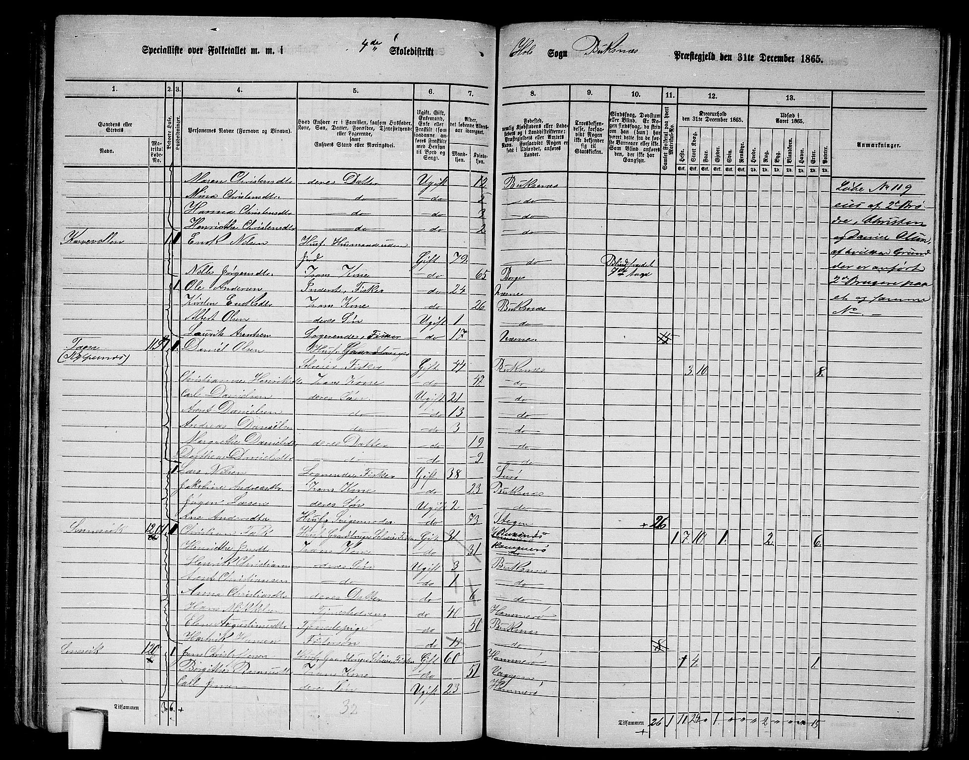 RA, 1865 census for Buksnes, 1865, p. 102