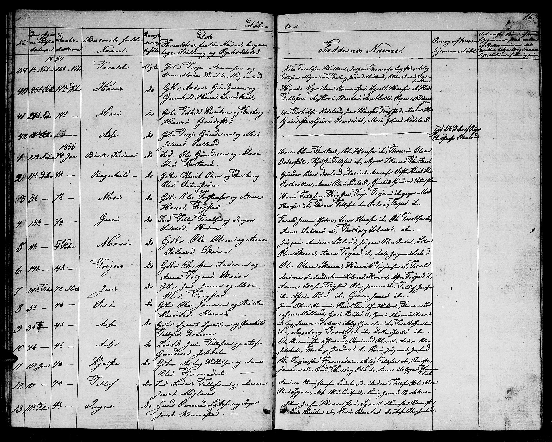 Evje sokneprestkontor, SAK/1111-0008/F/Fb/Fbc/L0002: Parish register (copy) no. B 2, 1849-1876, p. 16