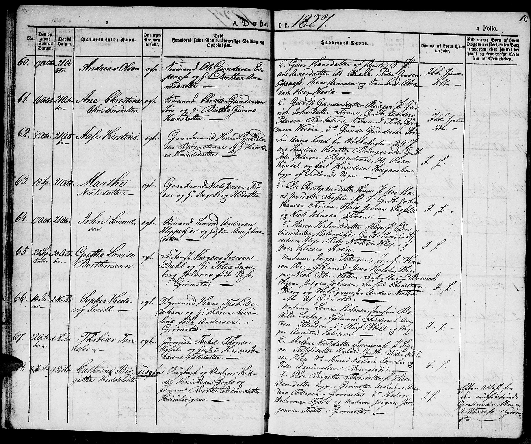 Fjære sokneprestkontor, AV/SAK-1111-0011/F/Fa/L0002: Parish register (official) no. A 2, 1827-1839, p. 10