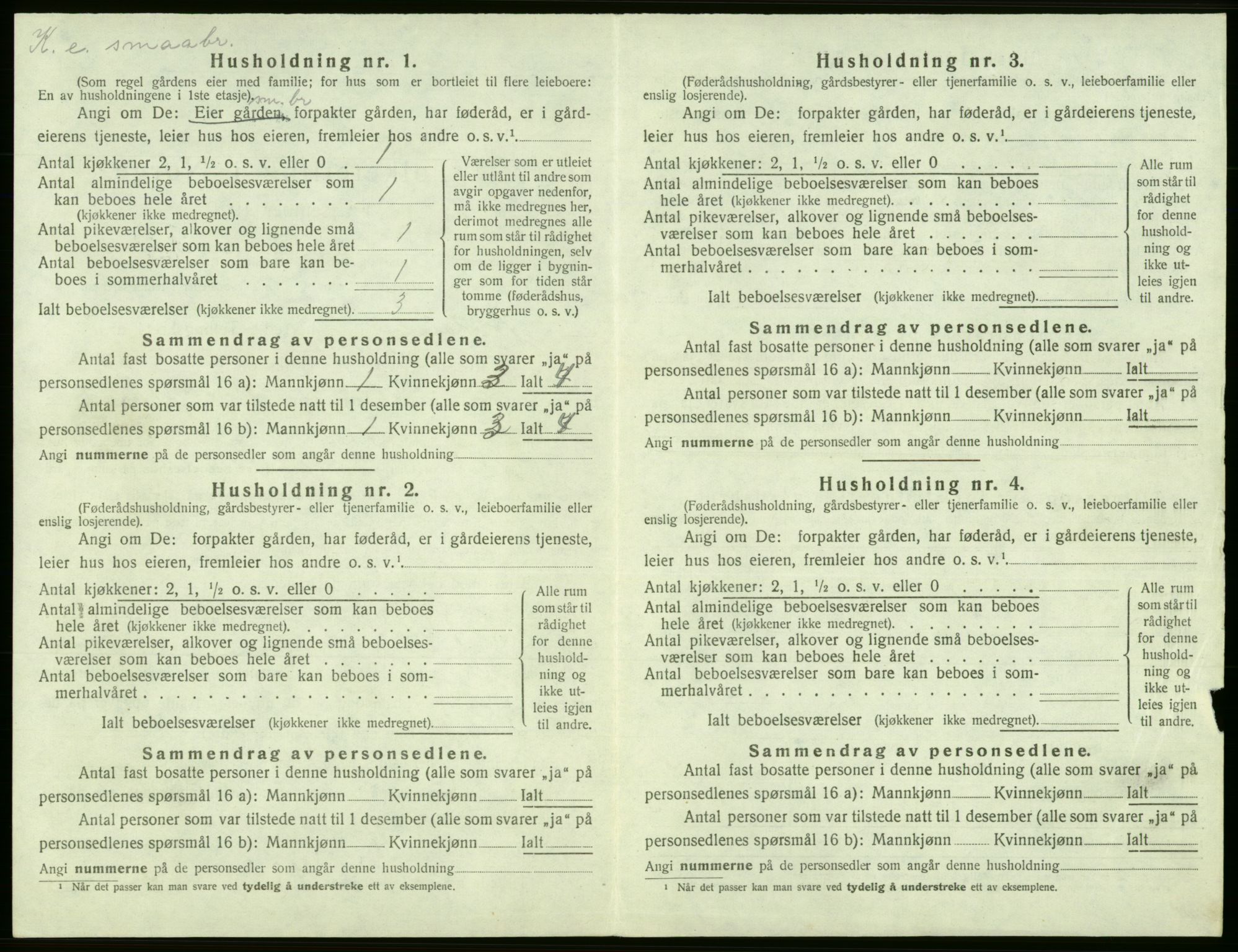 SAB, 1920 census for Jondal, 1920, p. 412