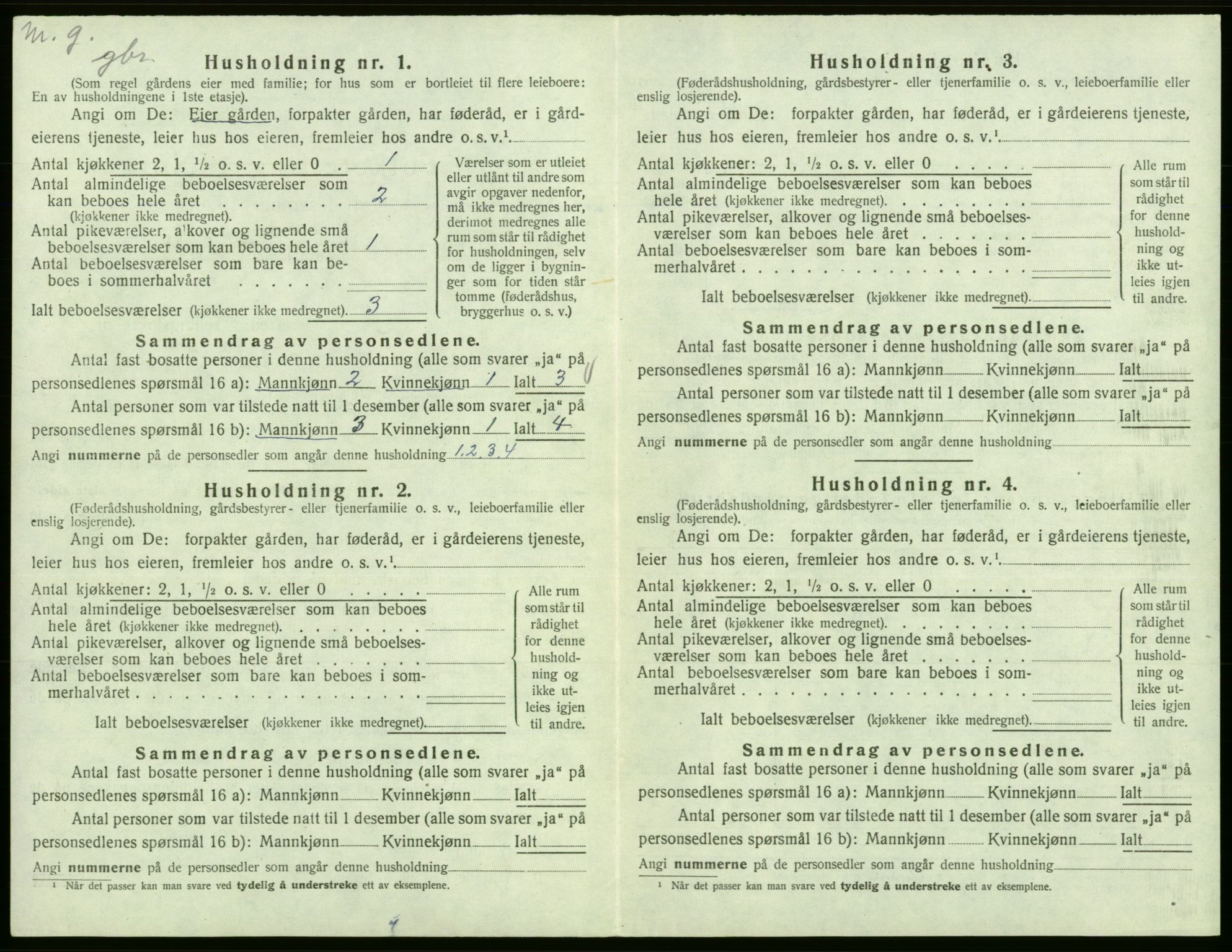 SAB, 1920 census for Fitjar, 1920, p. 733