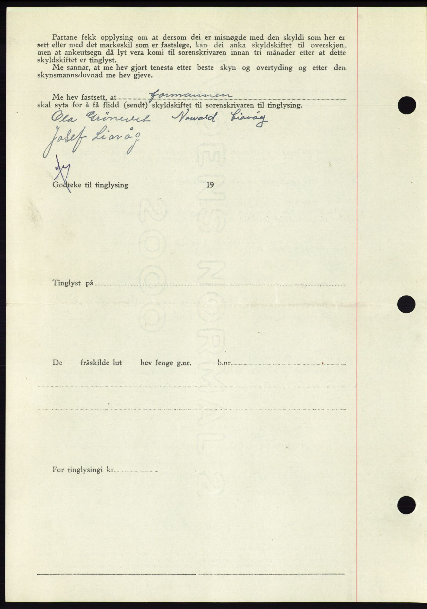 Søre Sunnmøre sorenskriveri, SAT/A-4122/1/2/2C/L0081: Mortgage book no. 7A, 1947-1948, Diary no: : 1804/1947