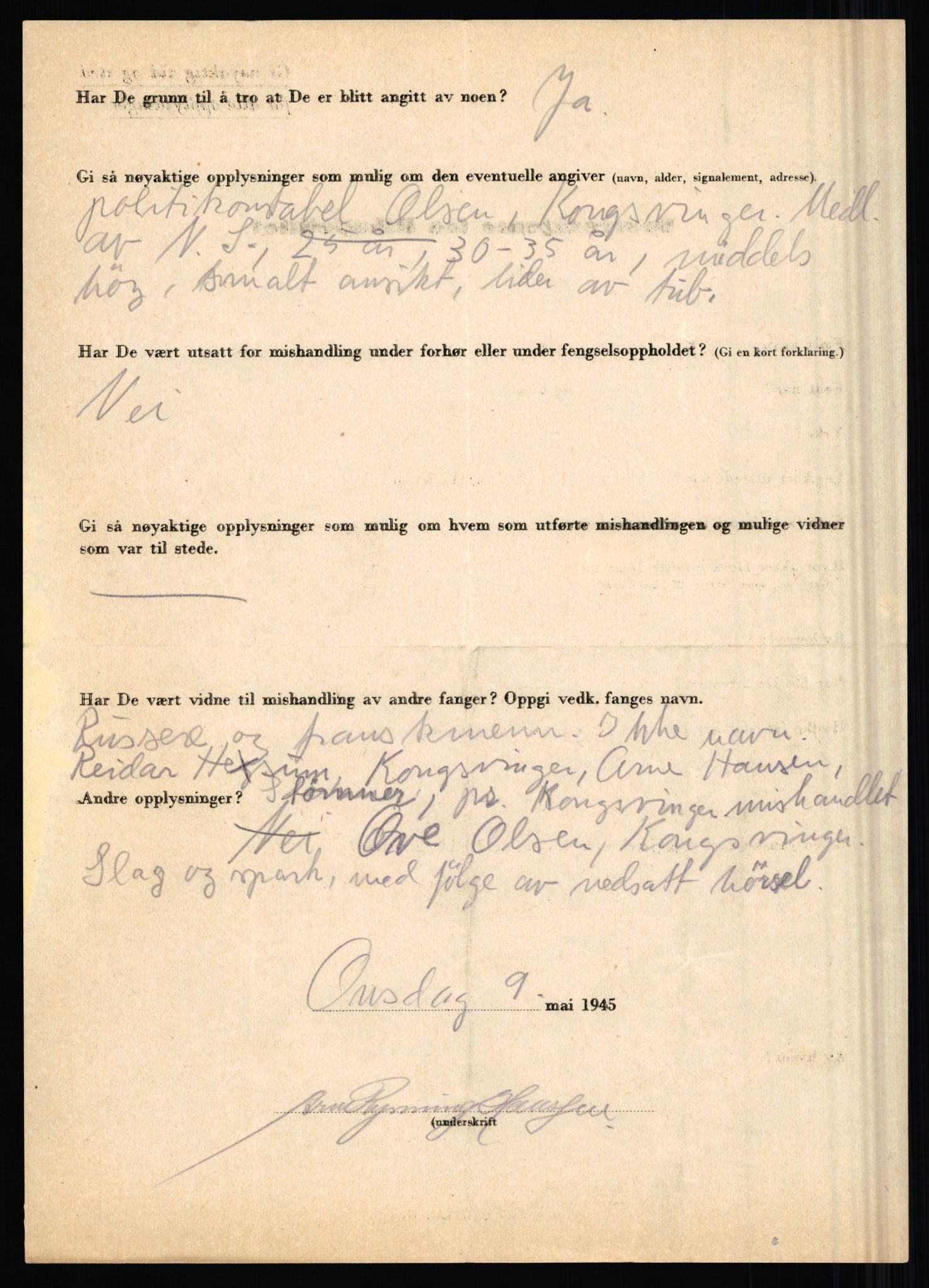 Rikspolitisjefen, AV/RA-S-1560/L/L0006: Hansen, Adolf Boye - Hemstad, Gunnar, 1940-1945, p. 34