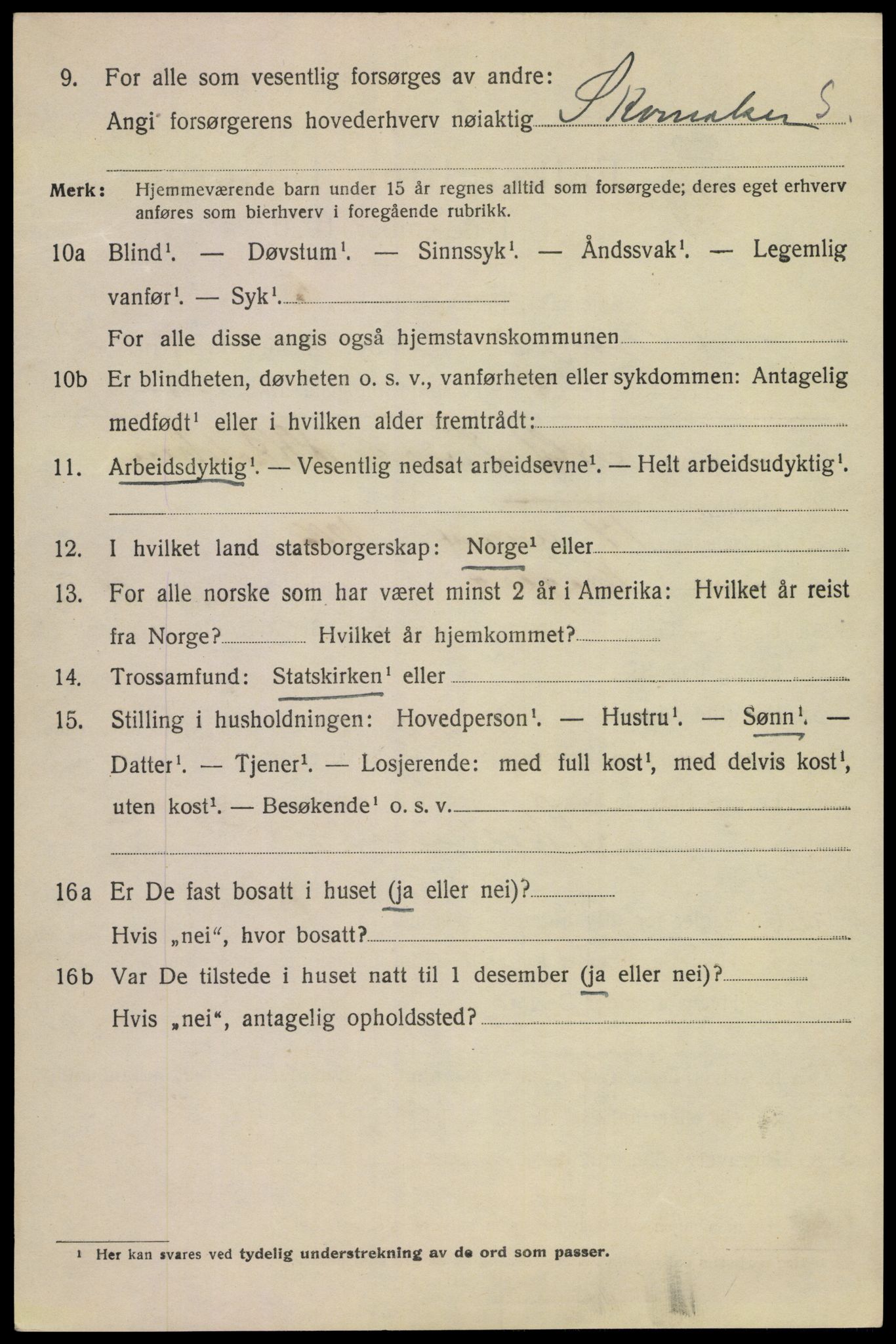 SAKO, 1920 census for Kragerø, 1920, p. 5846
