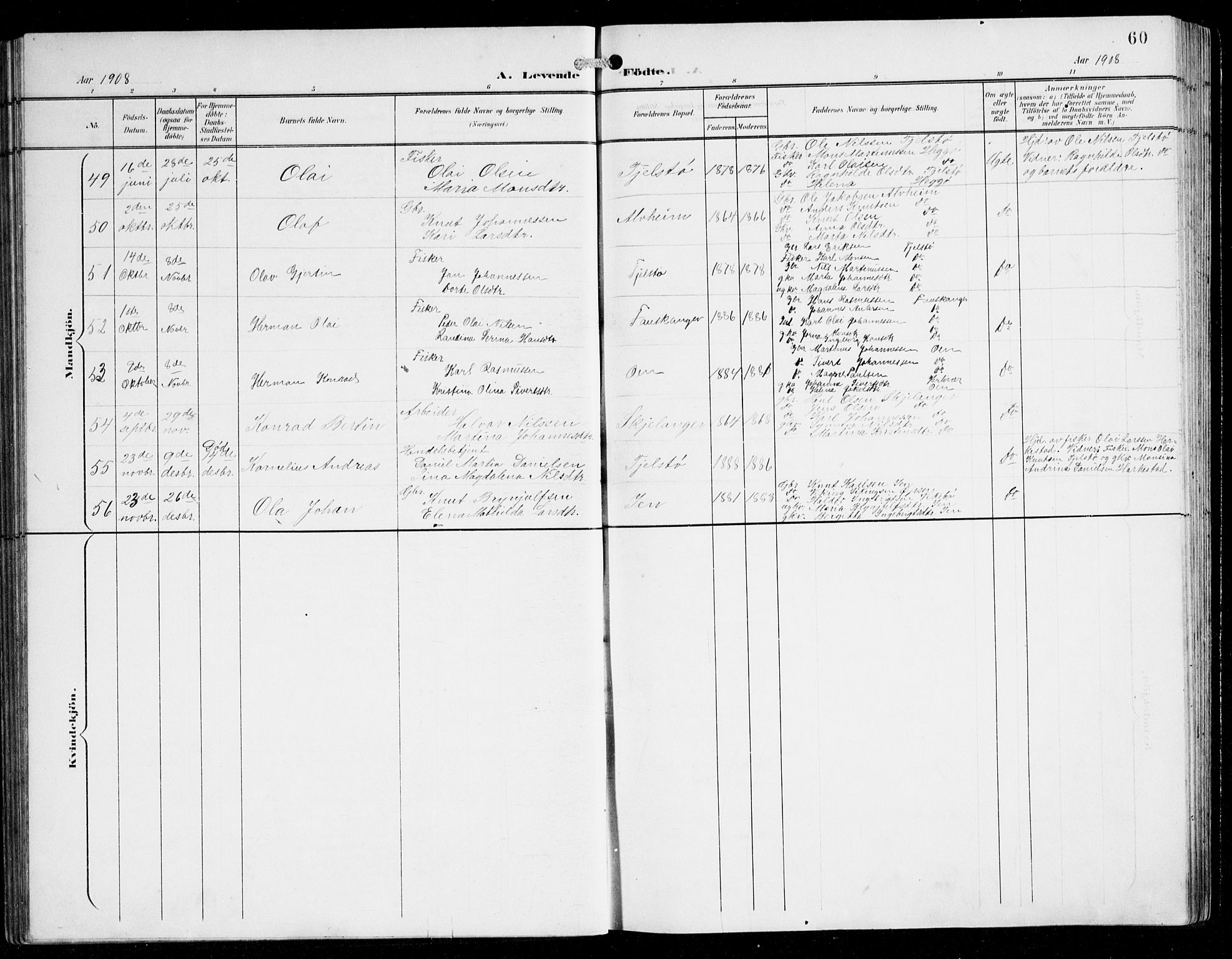 Herdla Sokneprestembete, SAB/A-75701/H/Hab: Parish register (copy) no. C 1, 1900-1913, p. 60