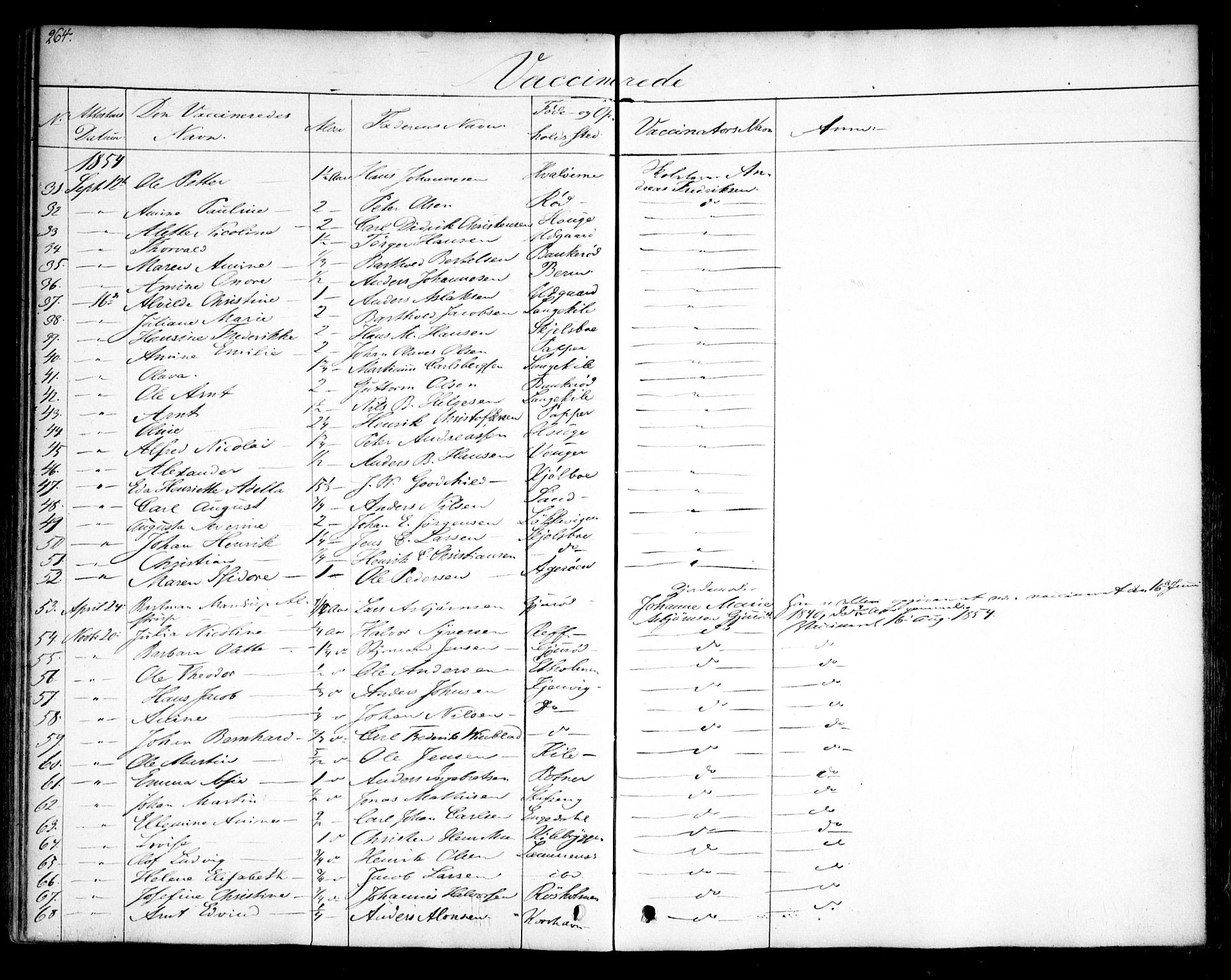 Hvaler prestekontor Kirkebøker, SAO/A-2001/F/Fa/L0006: Parish register (official) no. I 6, 1846-1863, p. 264