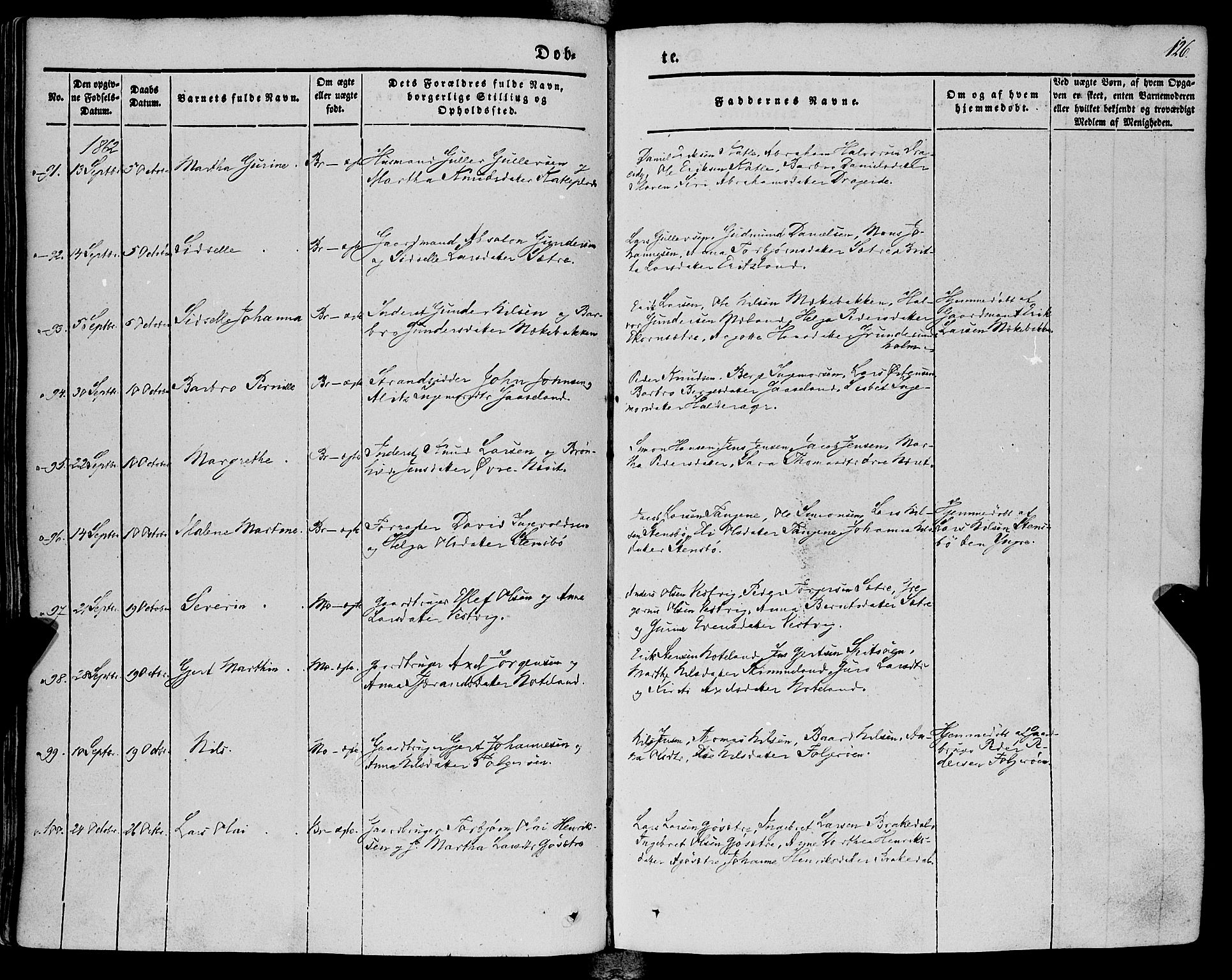 Finnås sokneprestembete, SAB/A-99925/H/Ha/Haa/Haaa/L0007: Parish register (official) no. A 7, 1850-1862, p. 126
