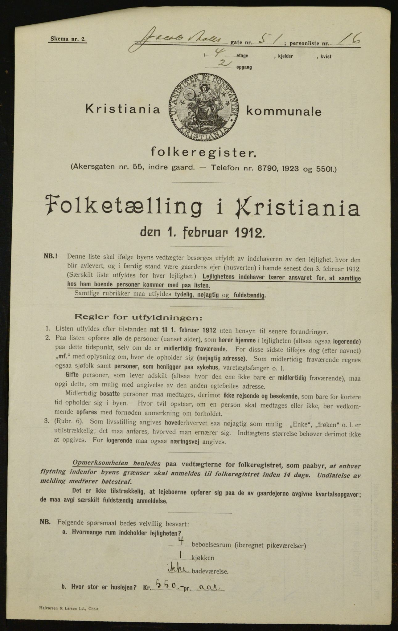 OBA, Municipal Census 1912 for Kristiania, 1912, p. 45751