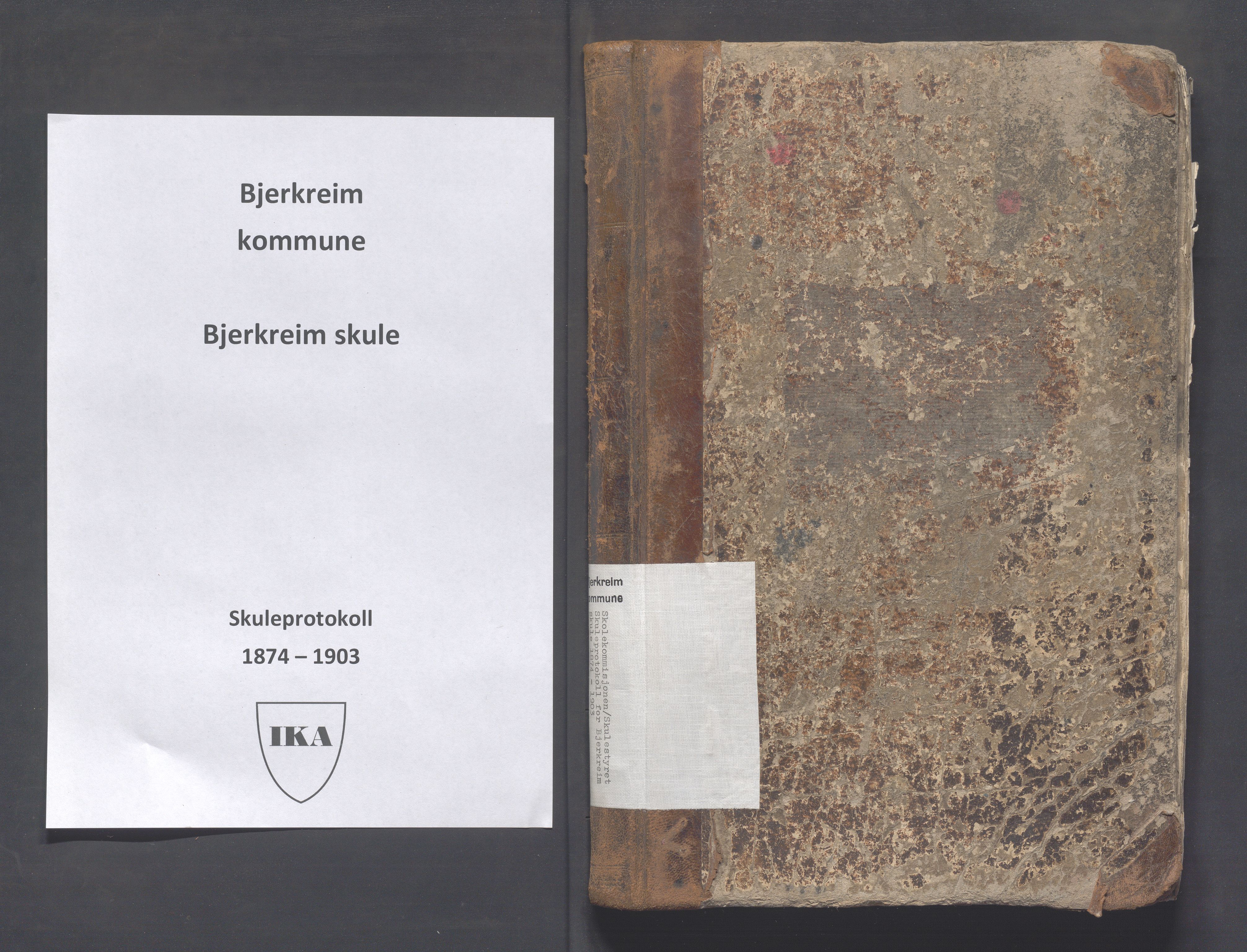 Bjerkreim kommune - Bjerkreim skule, IKAR/K-101541/H/L0001: Skuleprotokoll, 1874-1903